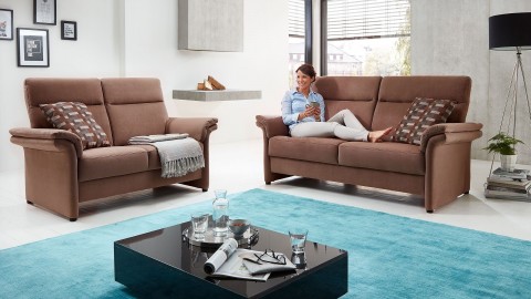London Sofa 144 cm Stoff Braun