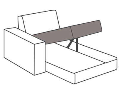 mit Bettkasten (5 cm zur Wand, 30 cm zur Wand mit Kopfstütze) CanL 