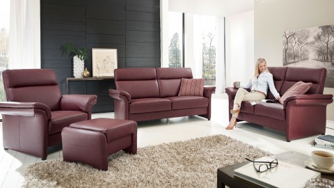 London Sofa 144 cm Leder Rot