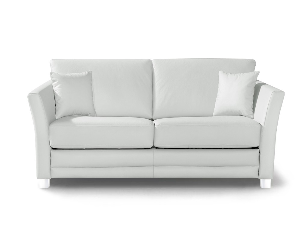 Ansicht des Produktes Ancona Schlafsofa Längsschläfer in Leder Weiss