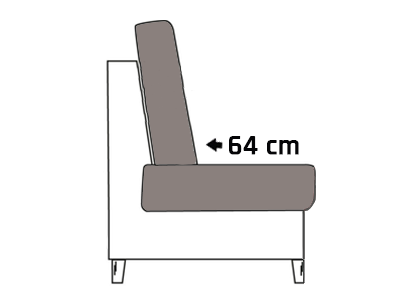 Sitztiefe 64cm