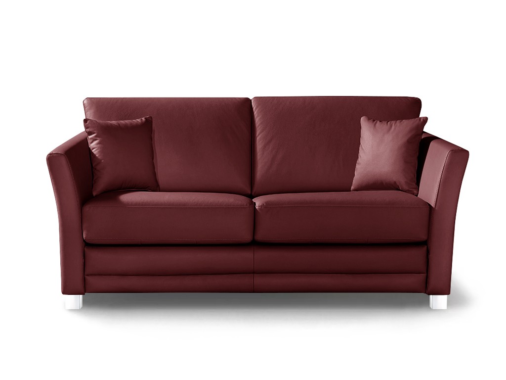 Ansicht des Produktes Ancona Schlafsofa Längsschläfer in Leder Rot