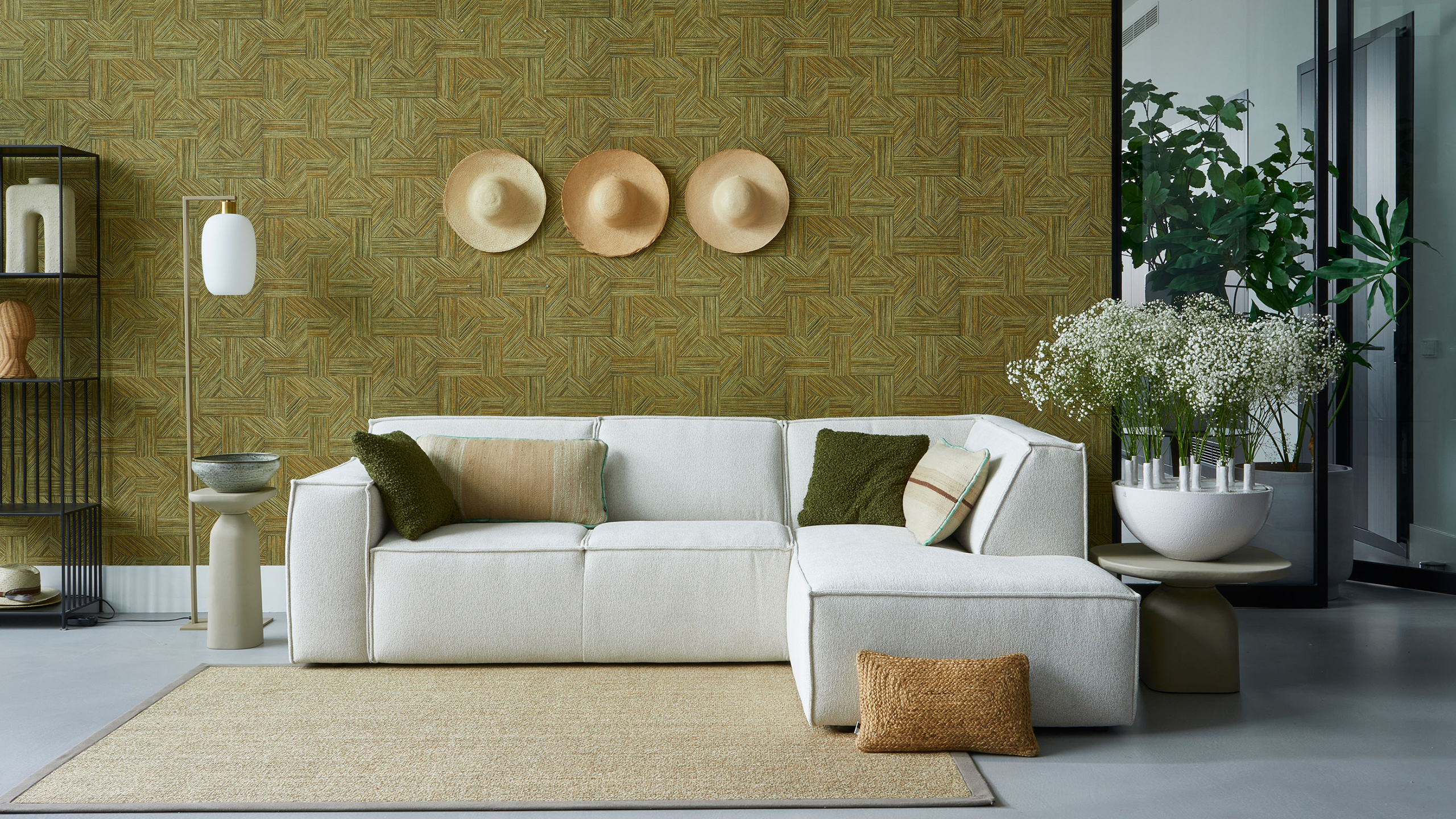 Ecksofa in beige im Stil skandinavisch