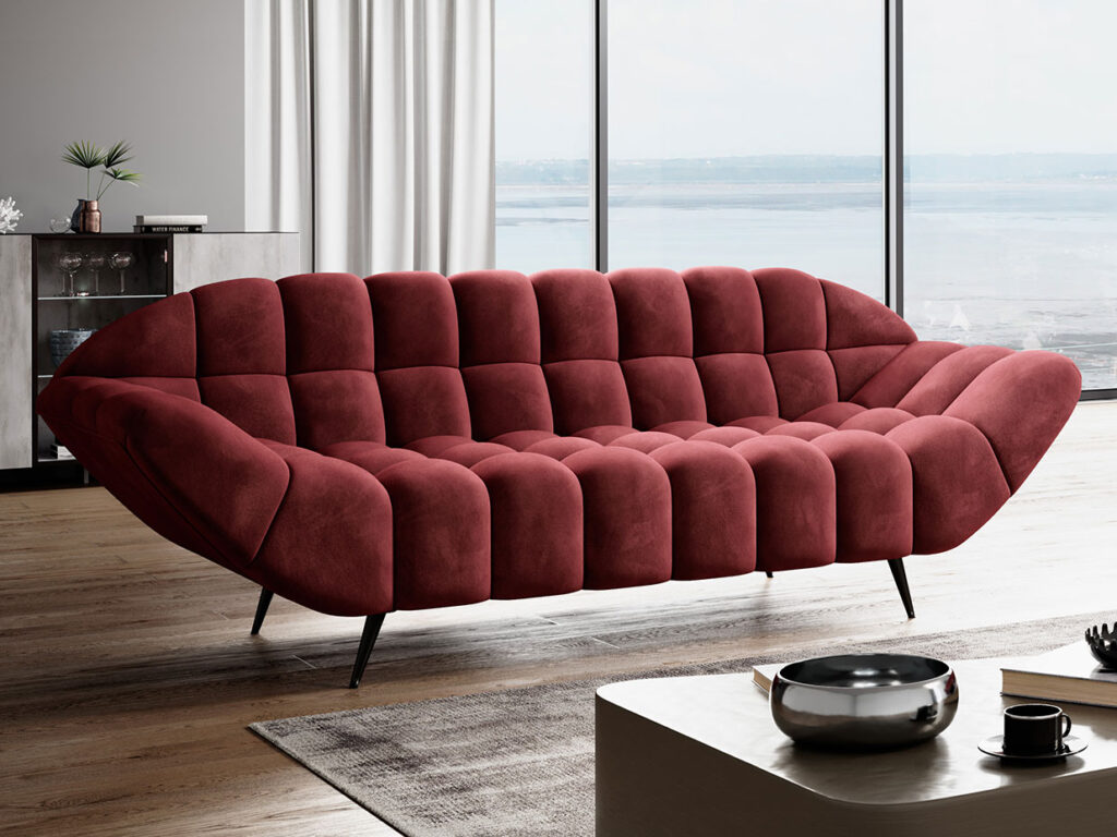Girona, 3-Sitzer Sofa in Rot
