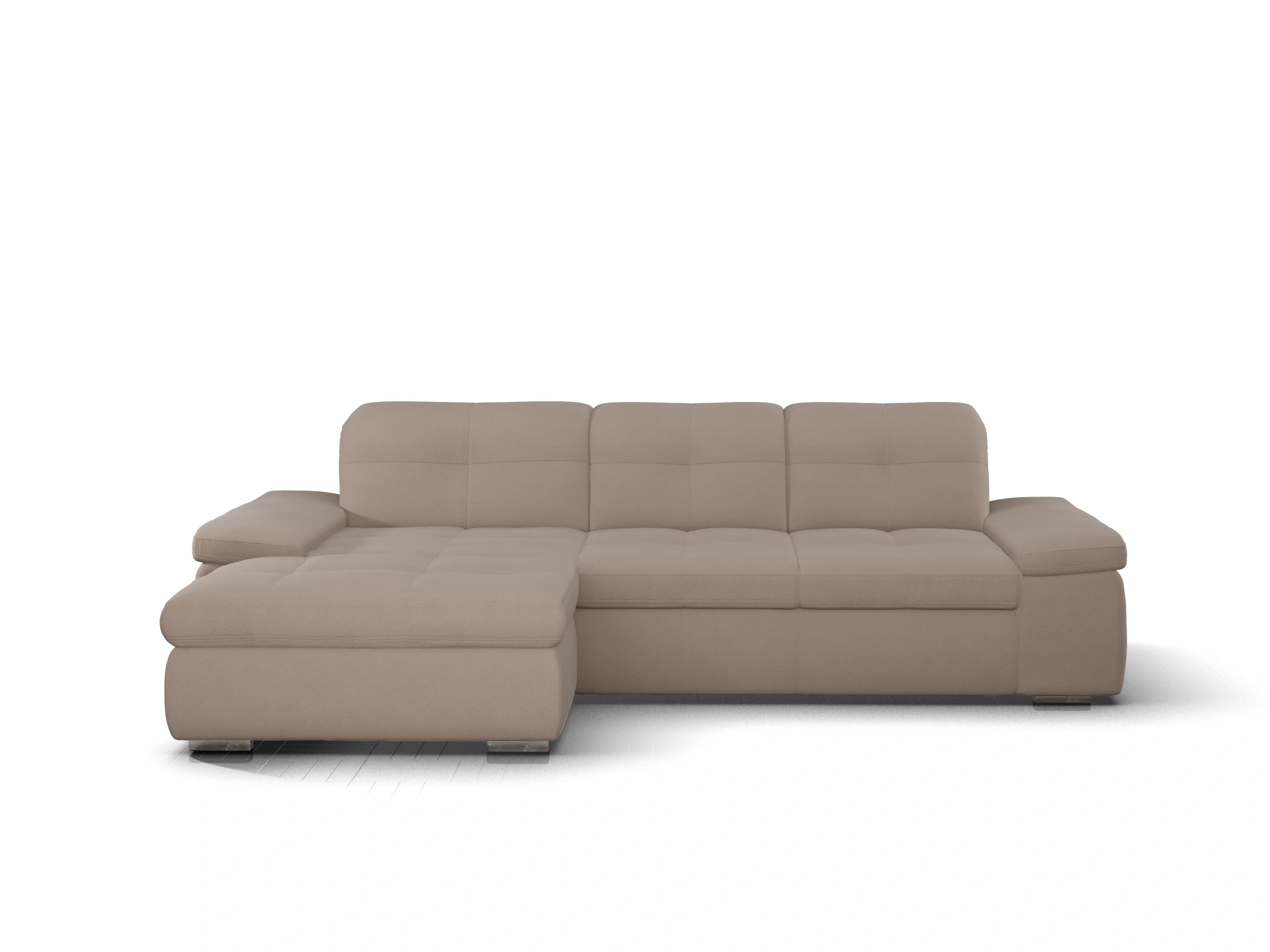 Ansicht des Produktes SC Smart 1001 Ecksofa links Abschluss offen in Stoff Beige