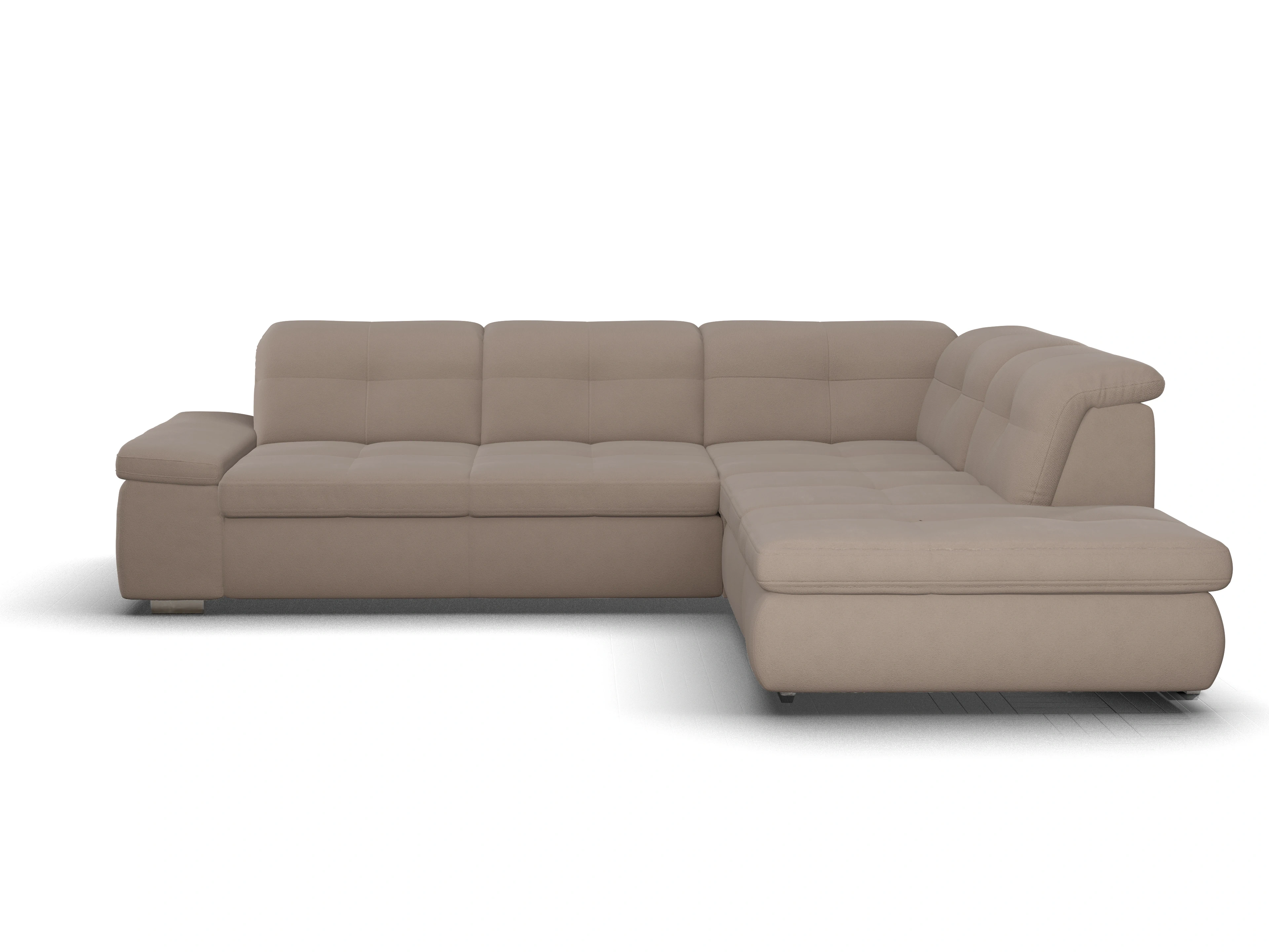 Ansicht des Produktes SC Smart 1001 Ecksofa rechts Abschluss offen in Stoff Beige