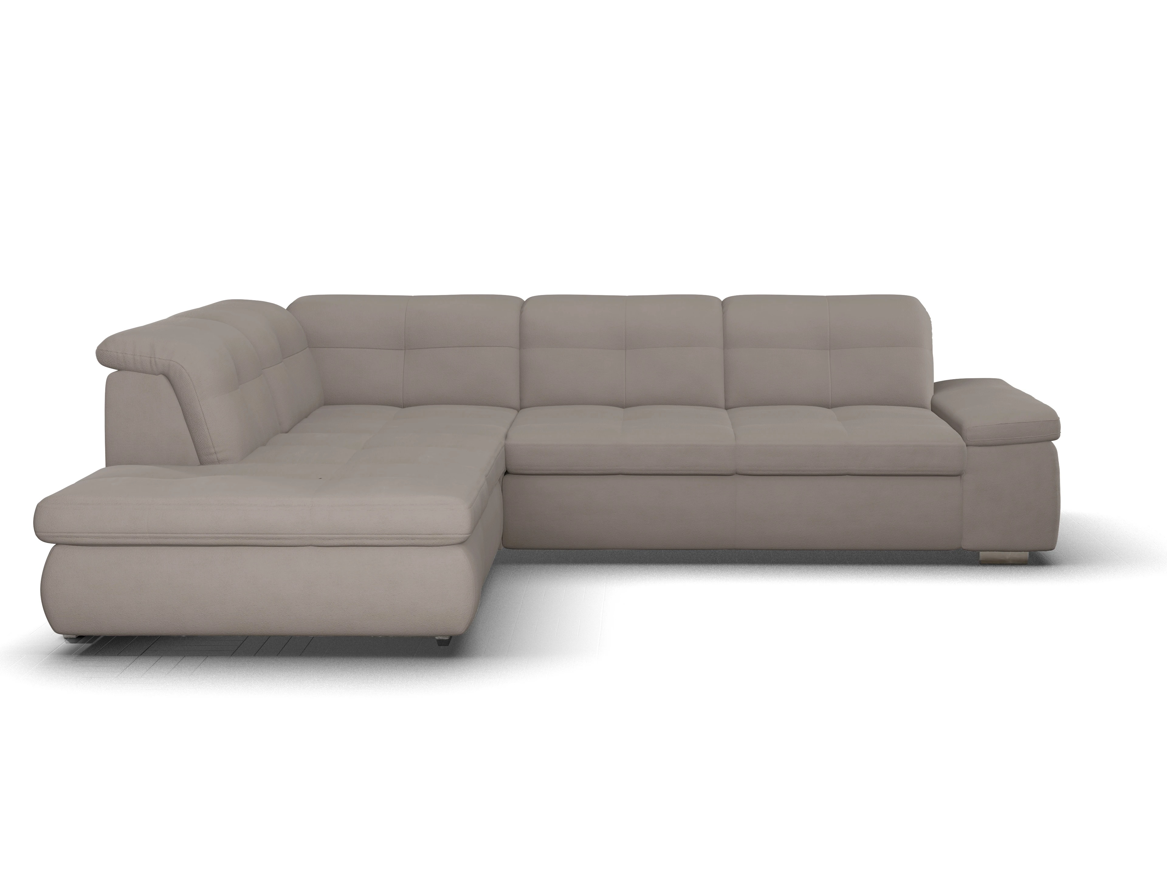 Ansicht des Produktes SC Smart 1001 Ecksofa links Abschluss offen in Stoff Braun