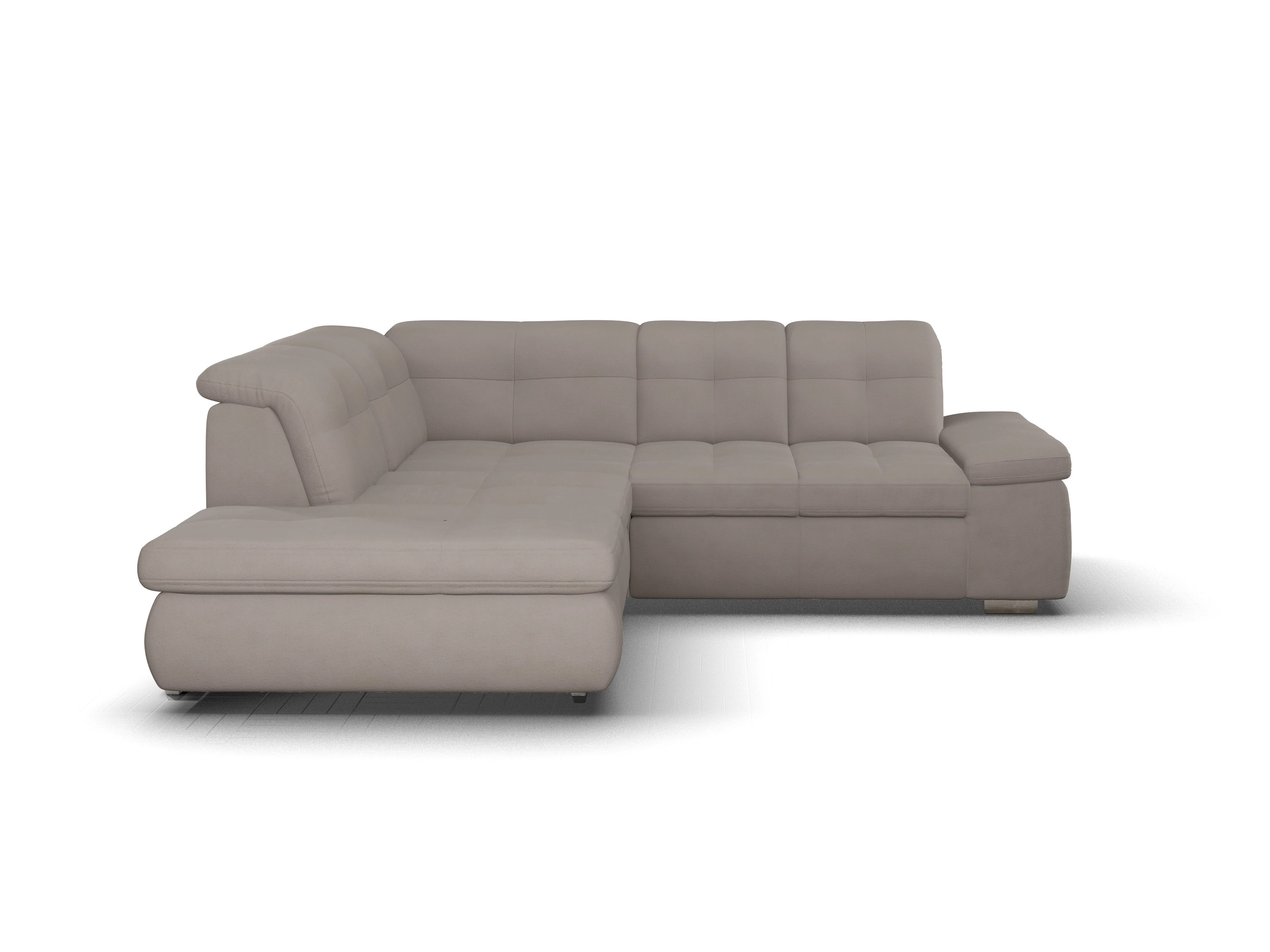 Ansicht des Produktes SC Smart 1001 Ecksofa links Abschluss offen in Stoff Braun