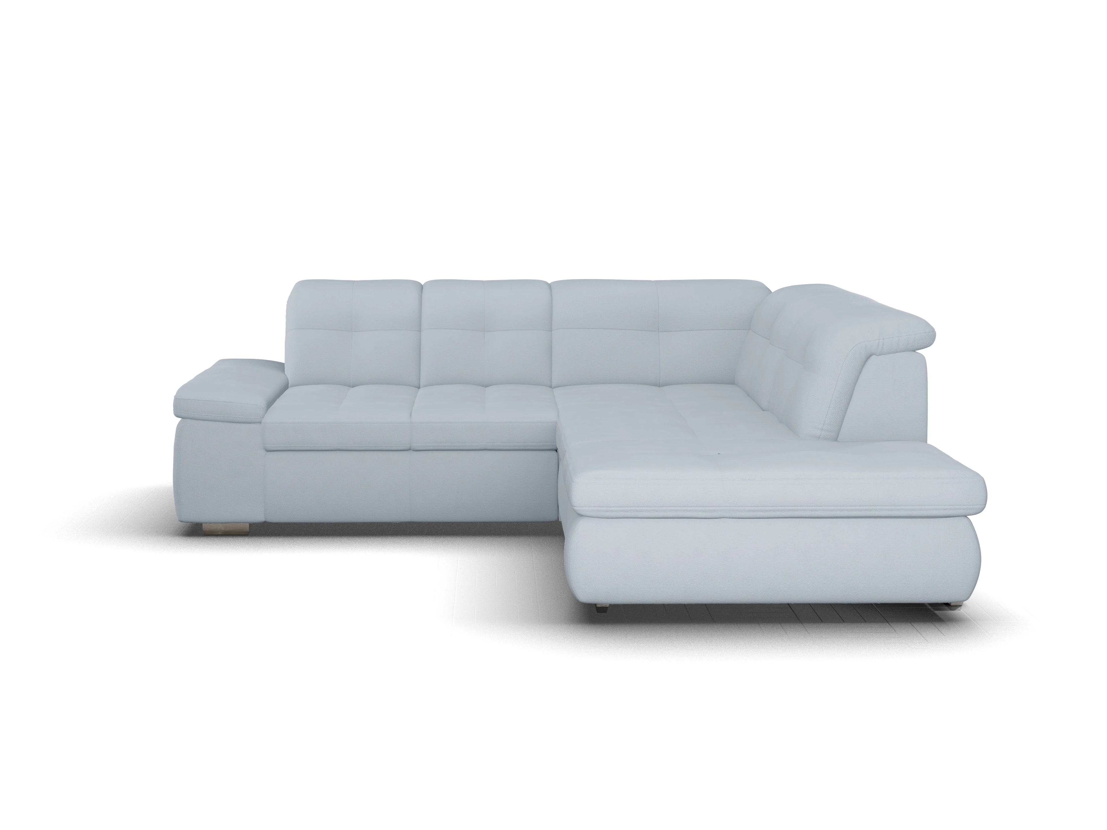 Sitz Concept smart 1001 Ecksofa 1,5Aho SE Small R Ansicht des Produktes SC Smart 1001 Ecksofa rechts Abschluss offen in Stoff Blau