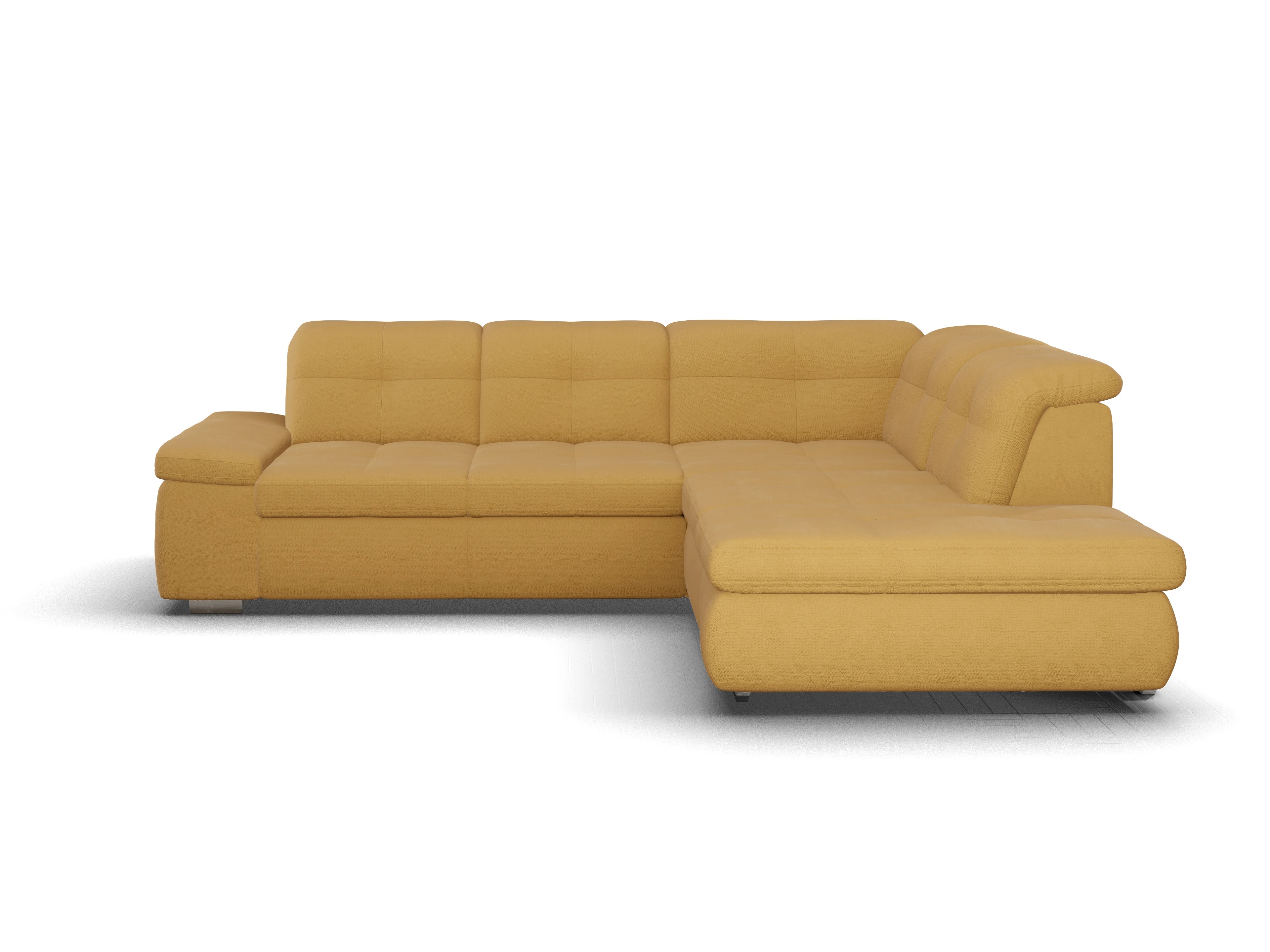 Sitz Concept smart 1001 Ecksofa 1,5Aho SE Medium R Ansicht des Produktes SC Smart 1001 Ecksofa rechts Abschluss offen in Stoff Gelb