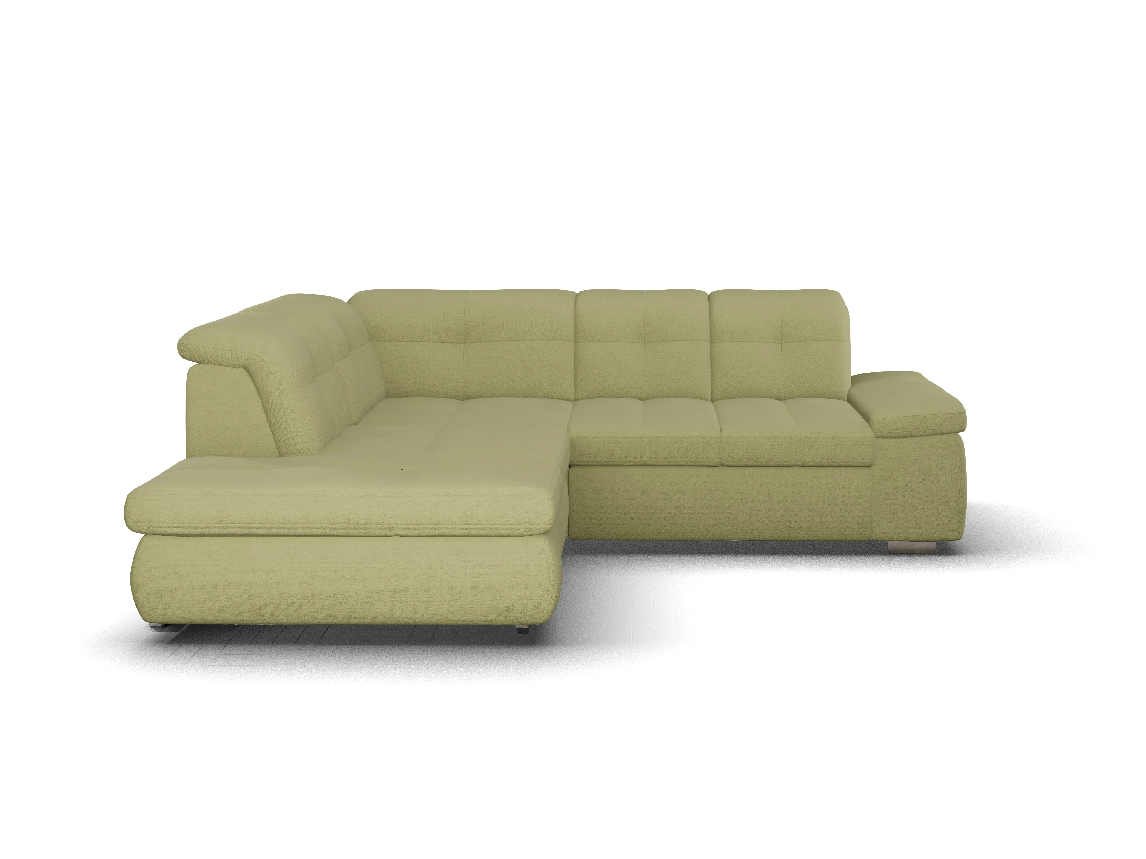 Ansicht des Produktes SC Smart 1001 Ecksofa links Abschluss offen in Stoff Grün