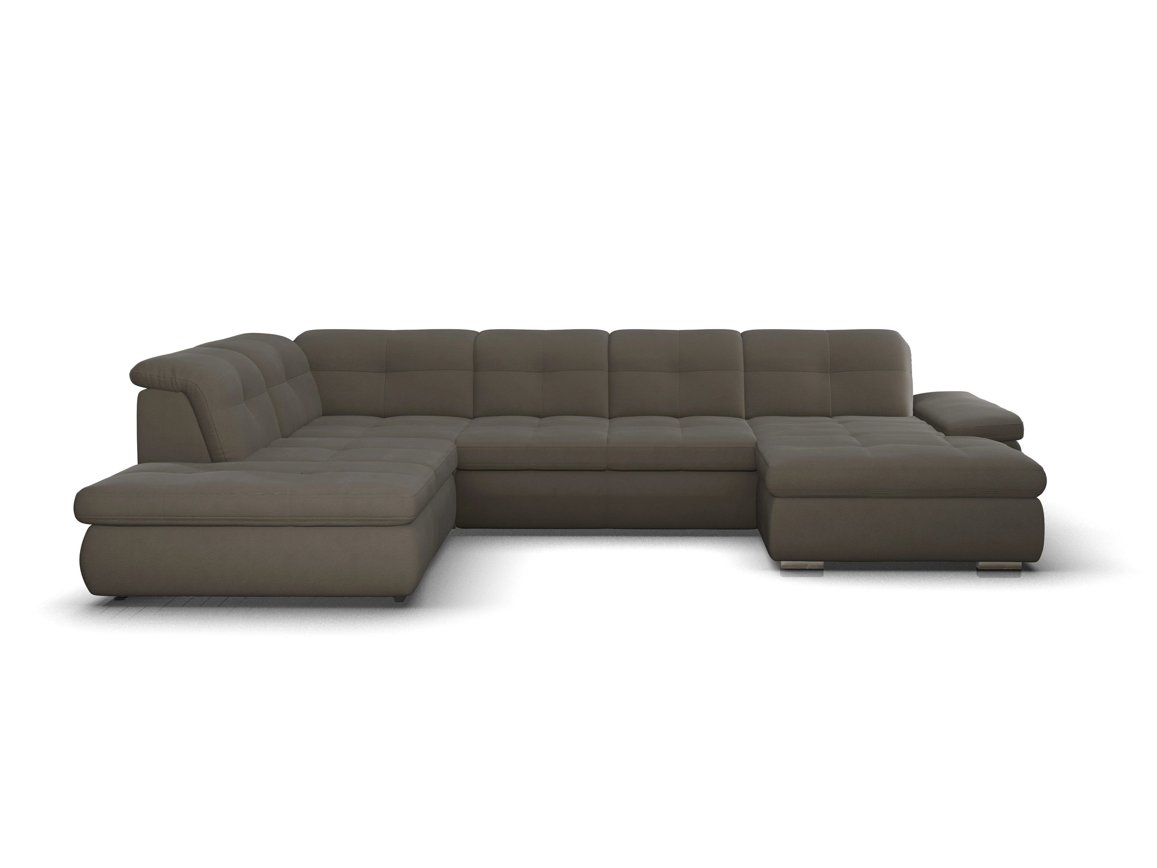 Ansicht des Produktes SC Smart 1001 Wohnlandschaft offen beidseitig in Stoff Braun