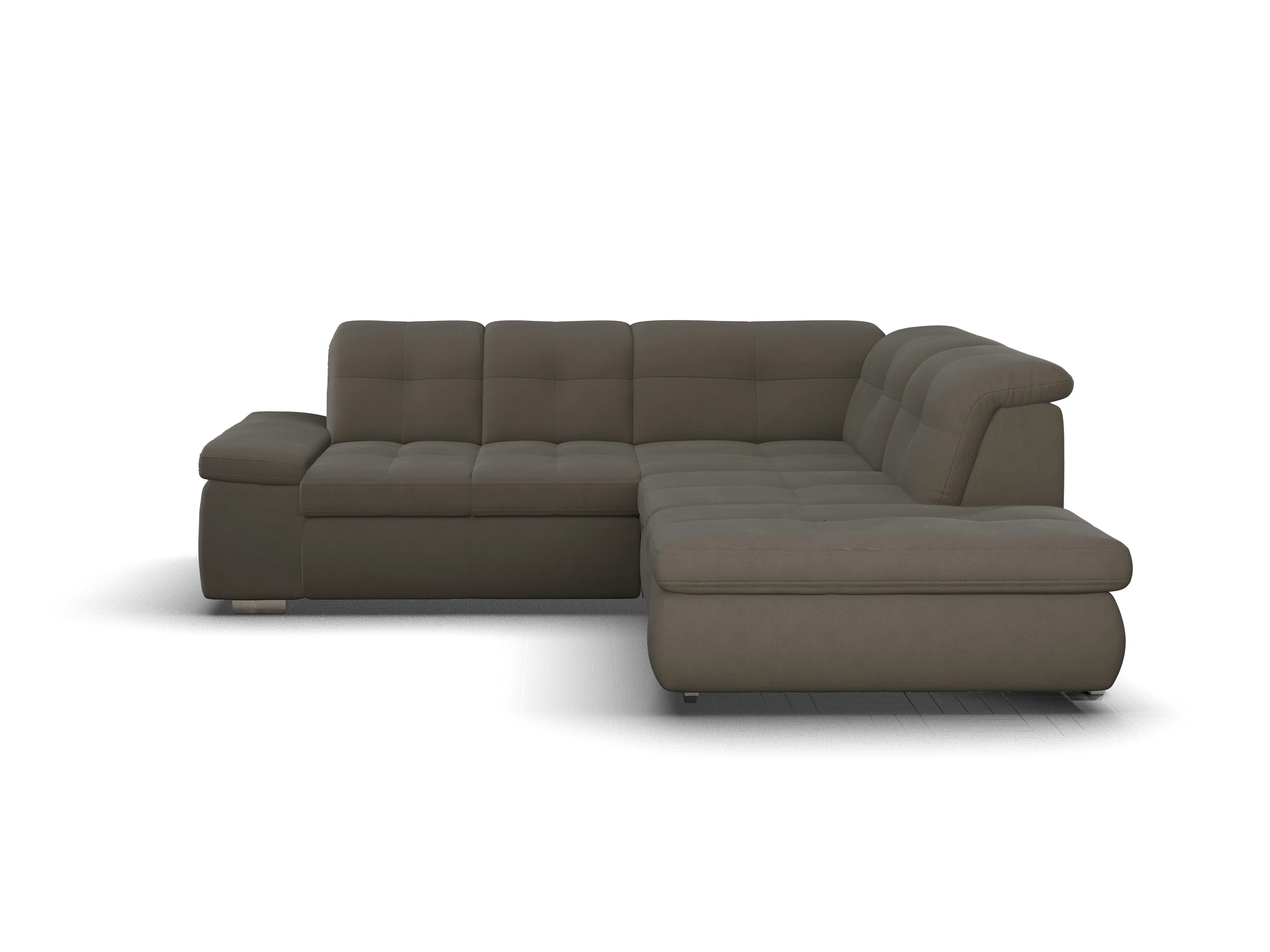 Ansicht des Produktes SC Smart 1001 Ecksofa rechts Abschluss offen in Stoff Braun