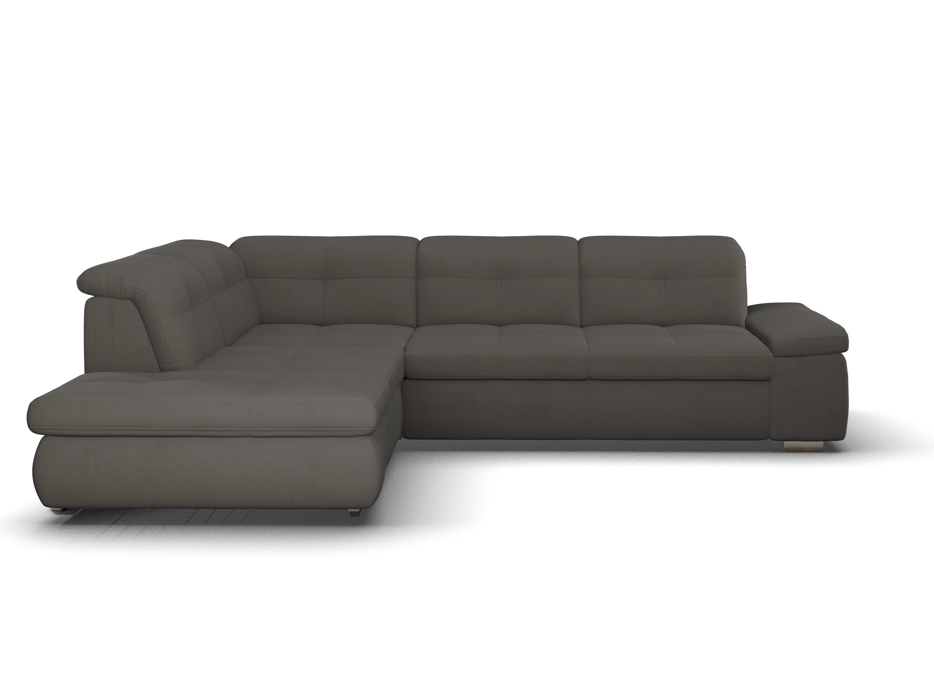 Ansicht des Produktes SC Smart 1001 Ecksofa links Abschluss offen in Stoff Grau