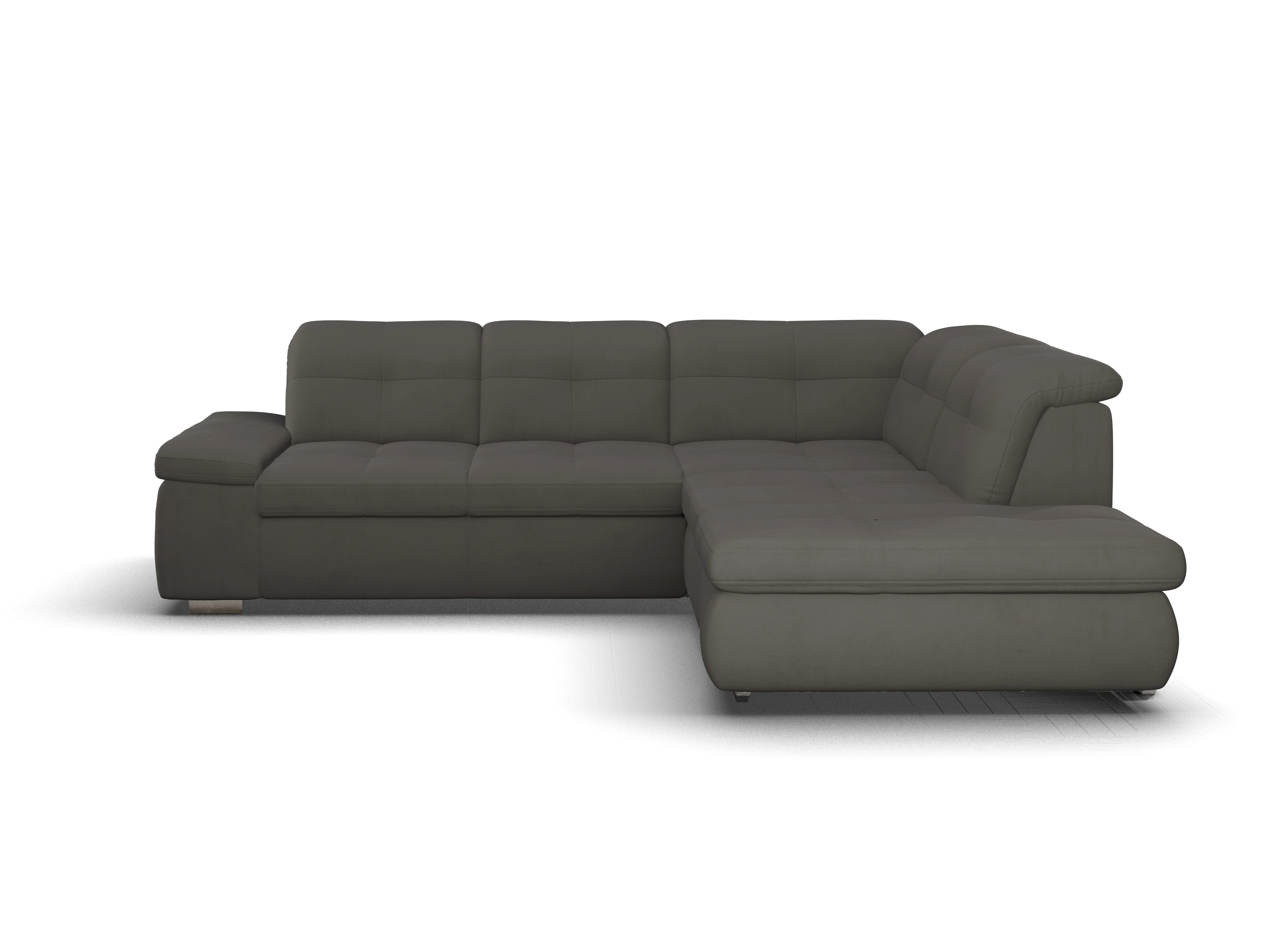 Ansicht des Produktes SC Smart 1001 Ecksofa rechts Abschluss offen in Stoff Grau
