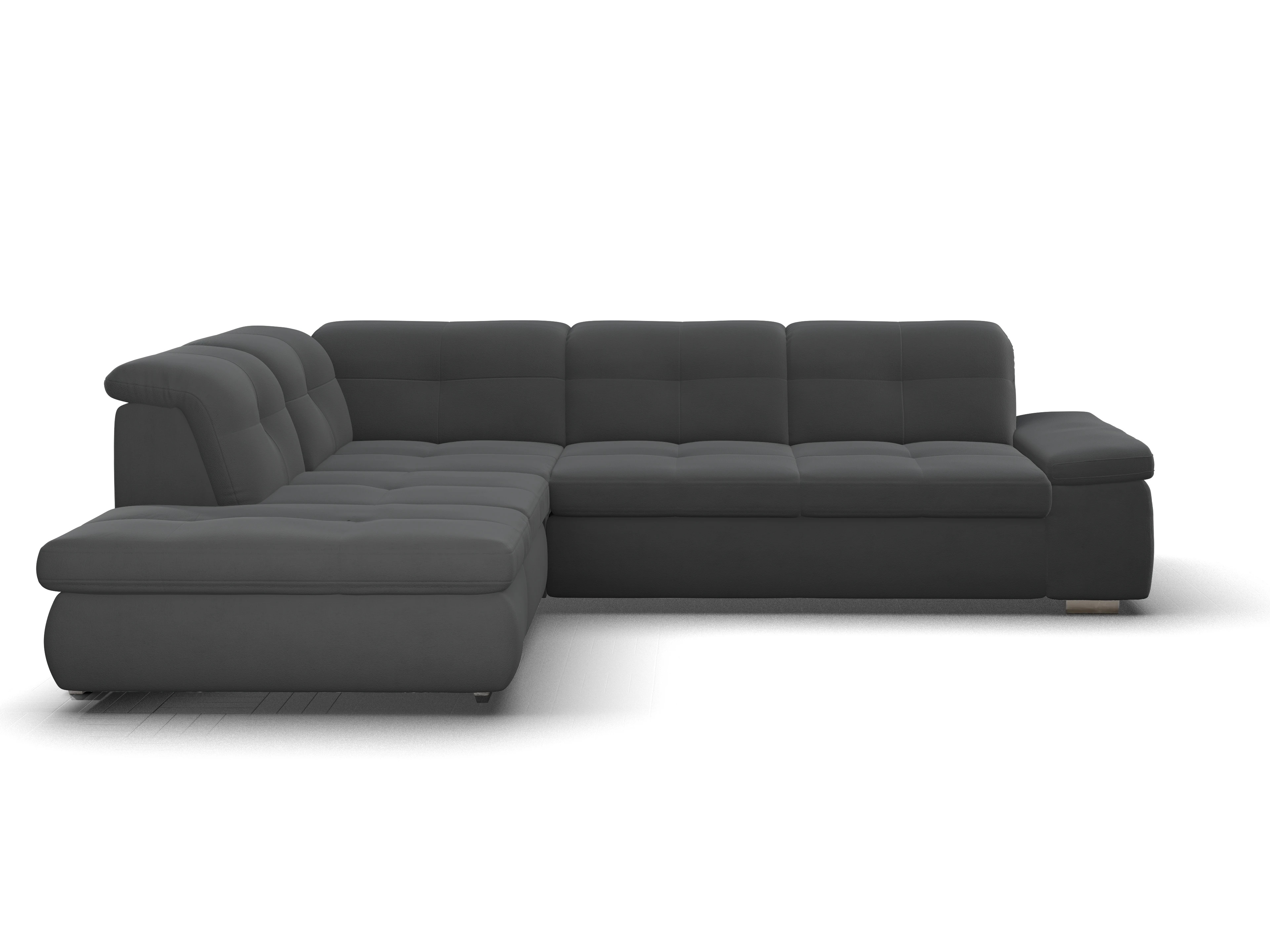 Ansicht des Produktes SC Smart 1001 Ecksofa links Abschluss offen in Stoff Schwarz