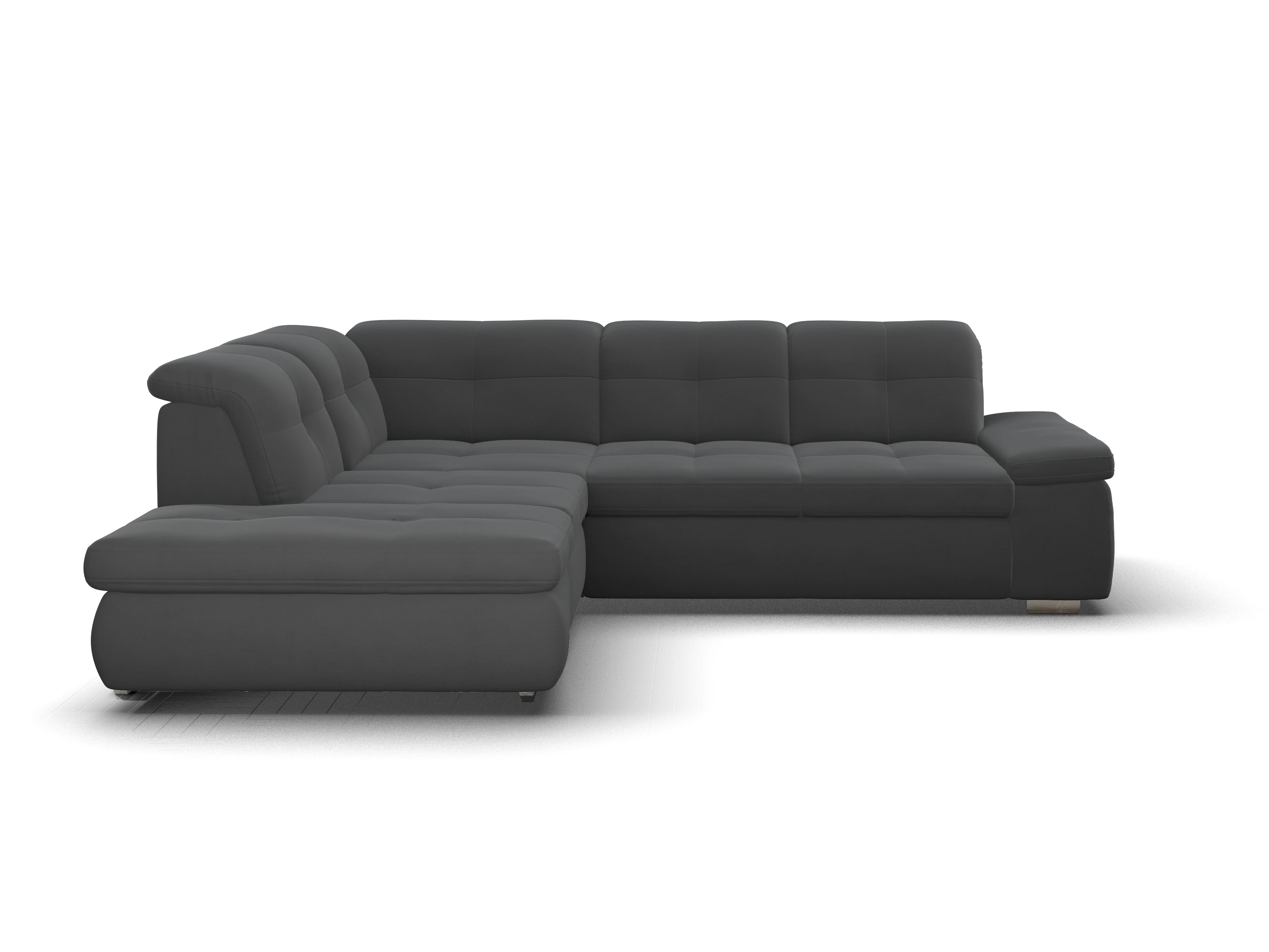 Ansicht des Produktes SC Smart 1001 Ecksofa links Abschluss offen in Stoff Schwarz