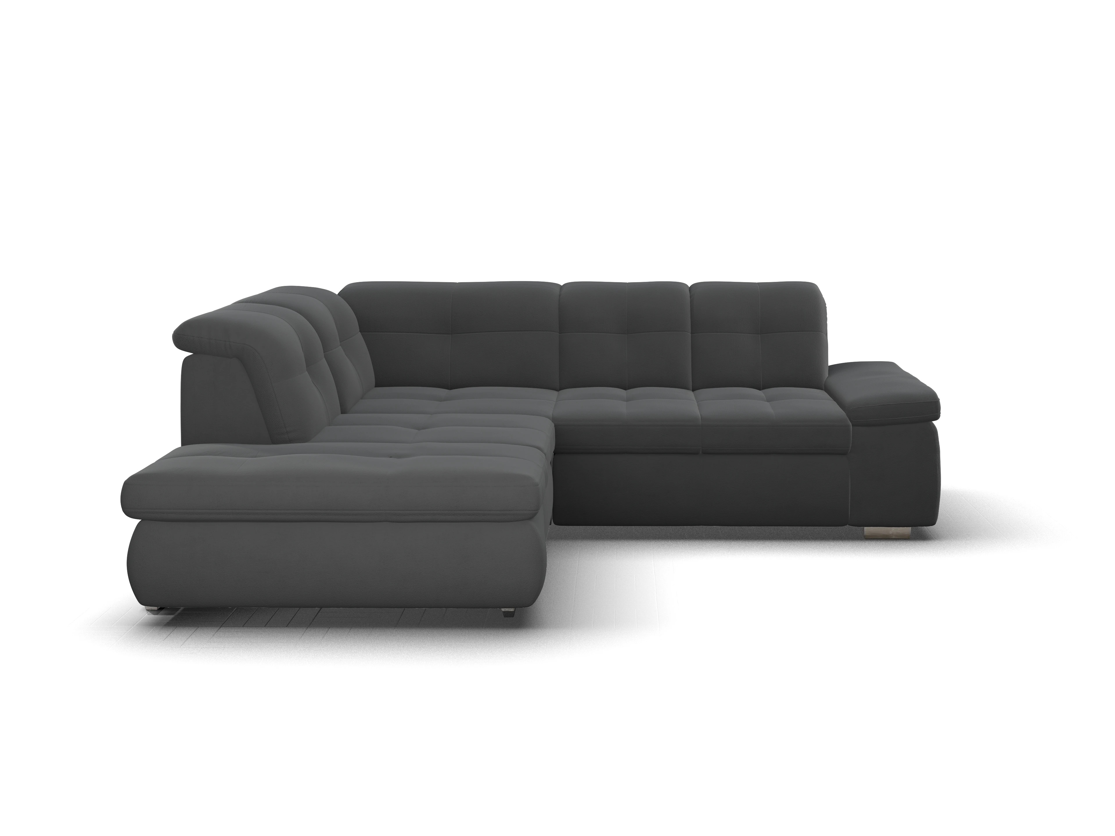 Ansicht des Produktes SC Smart 1001 Ecksofa links Abschluss offen in Stoff Schwarz