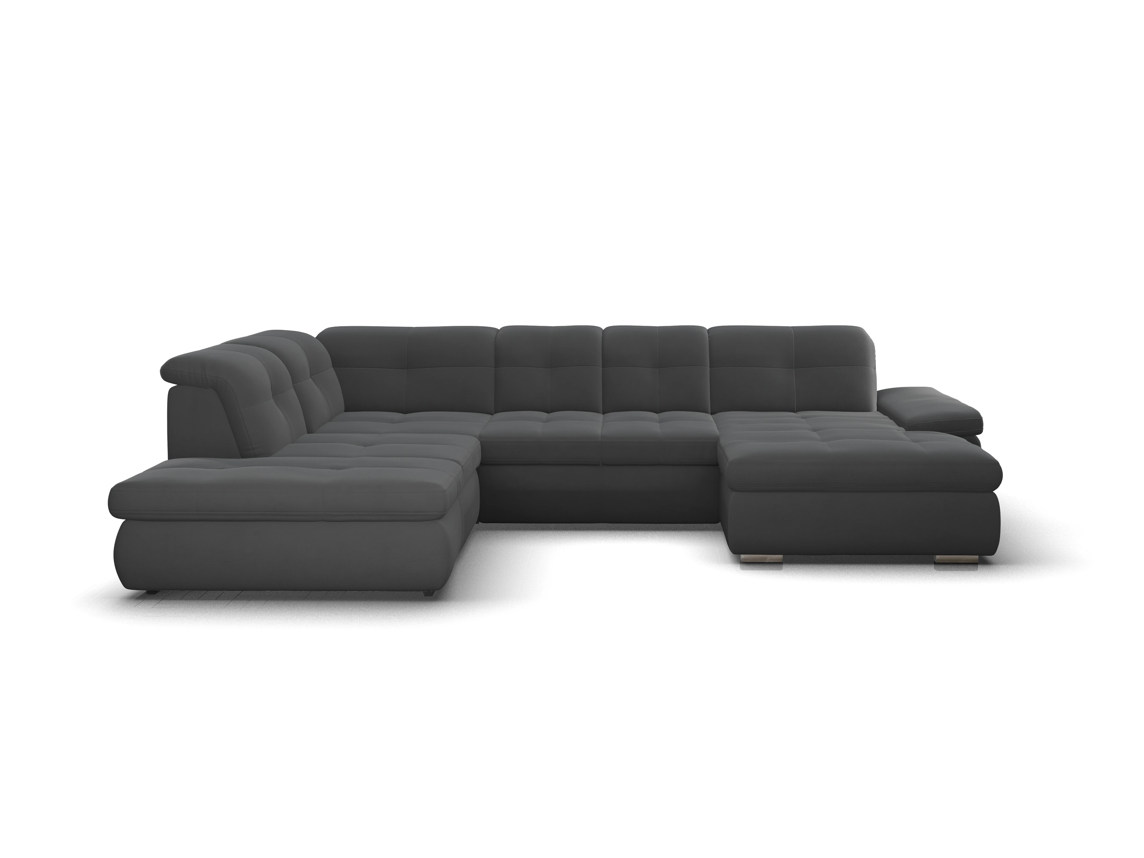 Ansicht des Produktes SC Smart 1001 Wohnlandschaft offen beidseitig in Stoff Schwarz