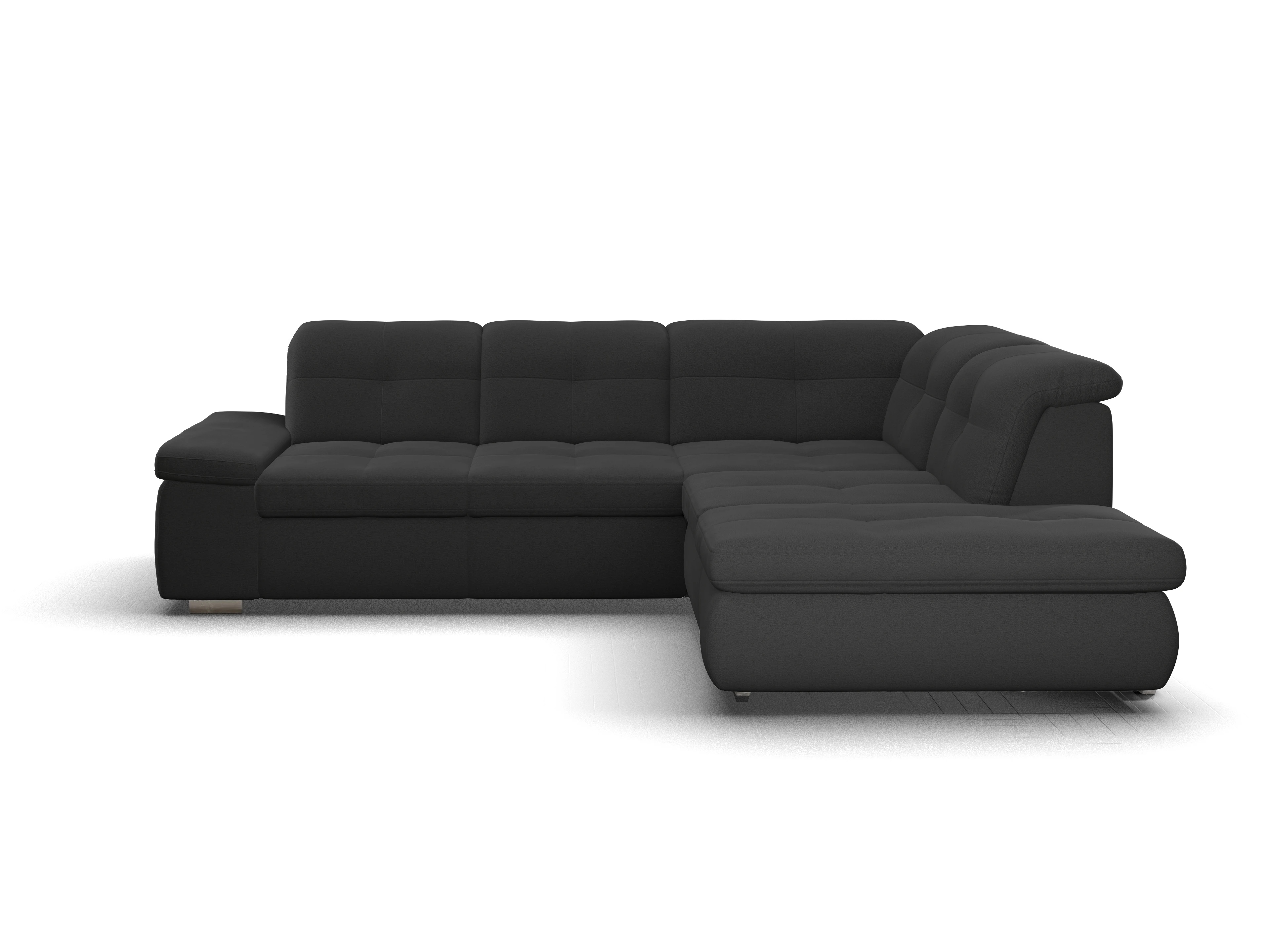 Ansicht des Produktes SC Smart 1001 Ecksofa rechts Abschluss offen in Stoff Grau