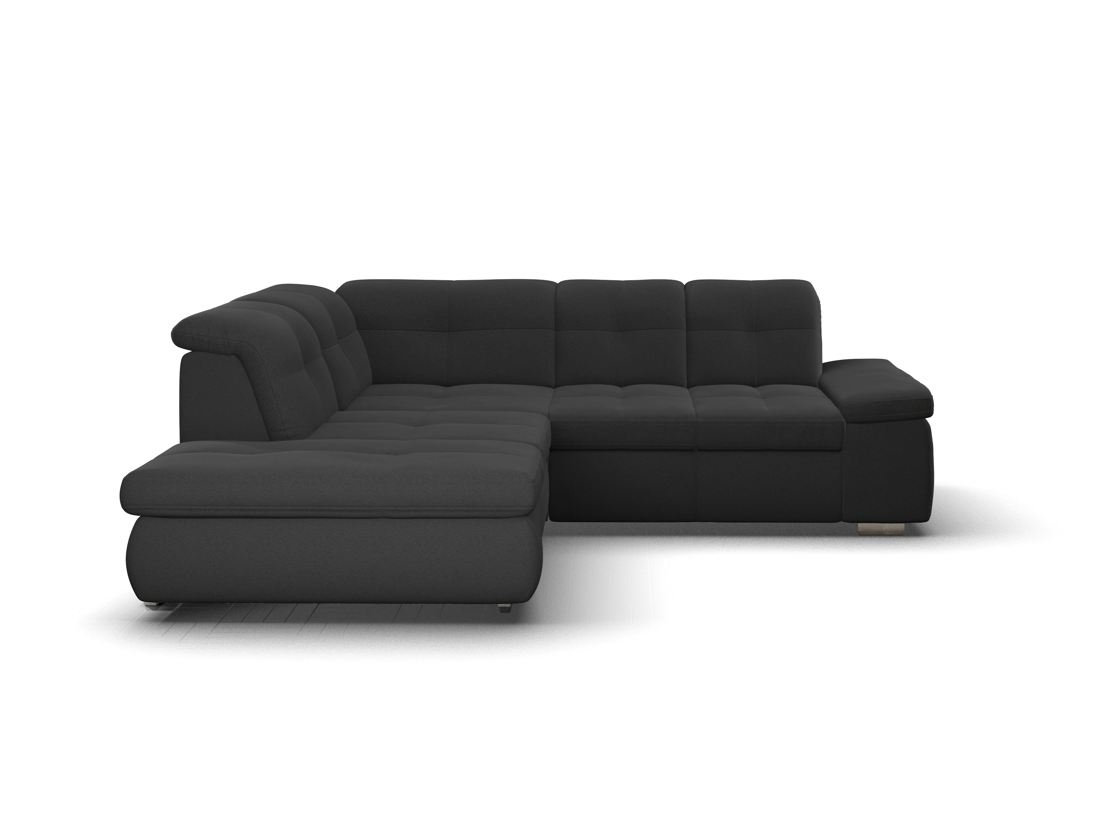 Ansicht des Produktes SC Smart 1001 Ecksofa links Abschluss offen in Stoff Grau