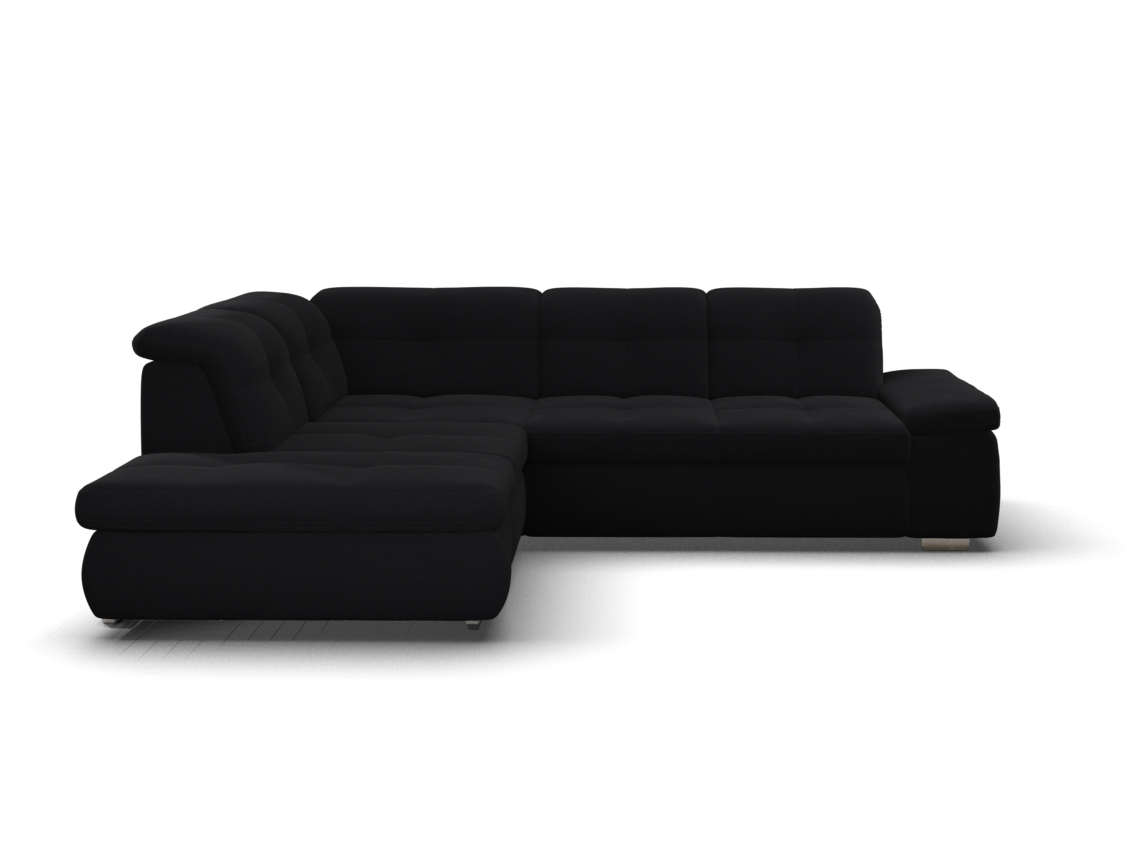 Ansicht des Produktes SC Smart 1001 Ecksofa links Abschluss offen in Stoff Schwarz