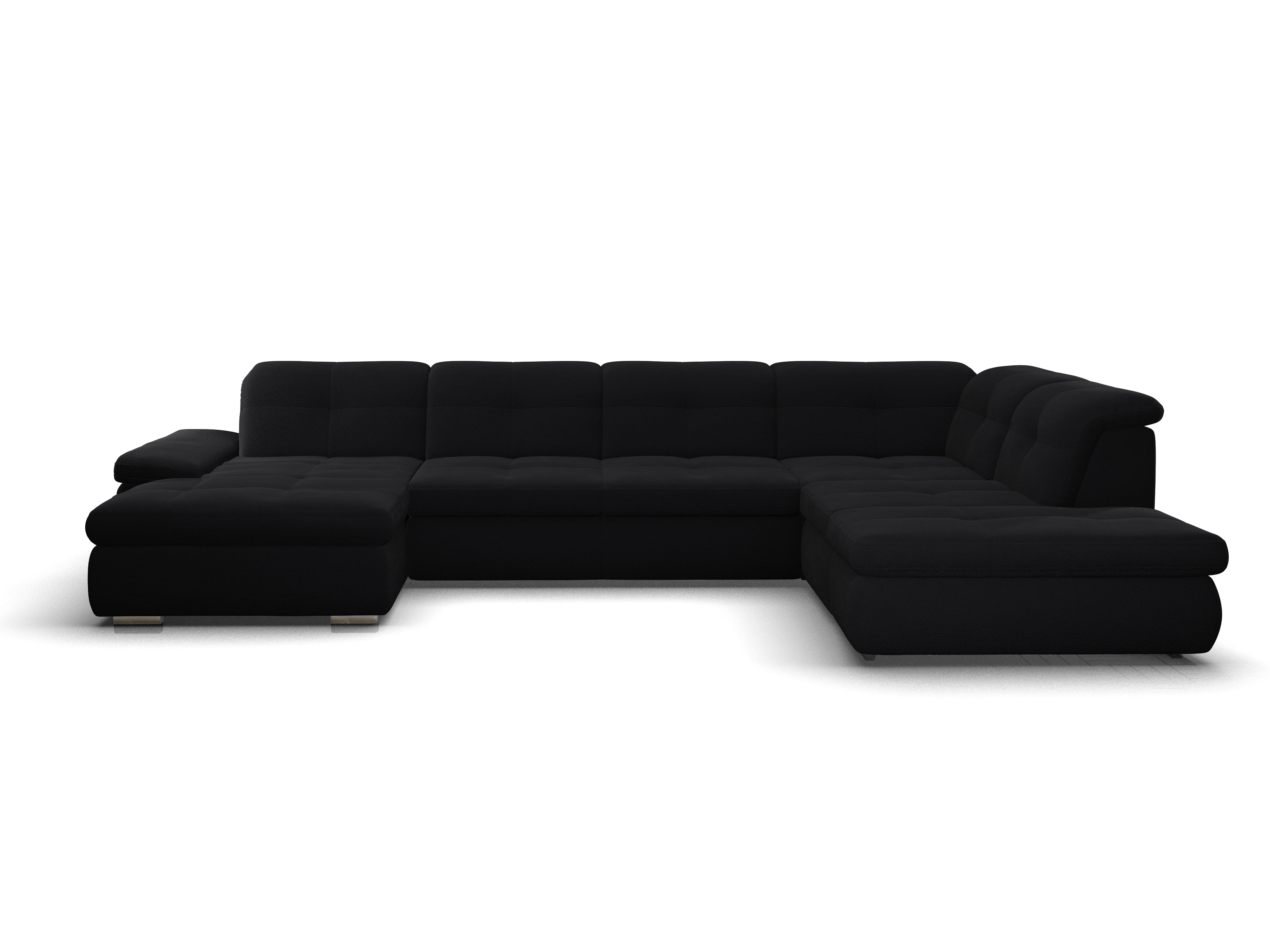 Ansicht des Produktes SC Smart 1001 Wohnlandschaft offen beidseitig in Stoff Schwarz