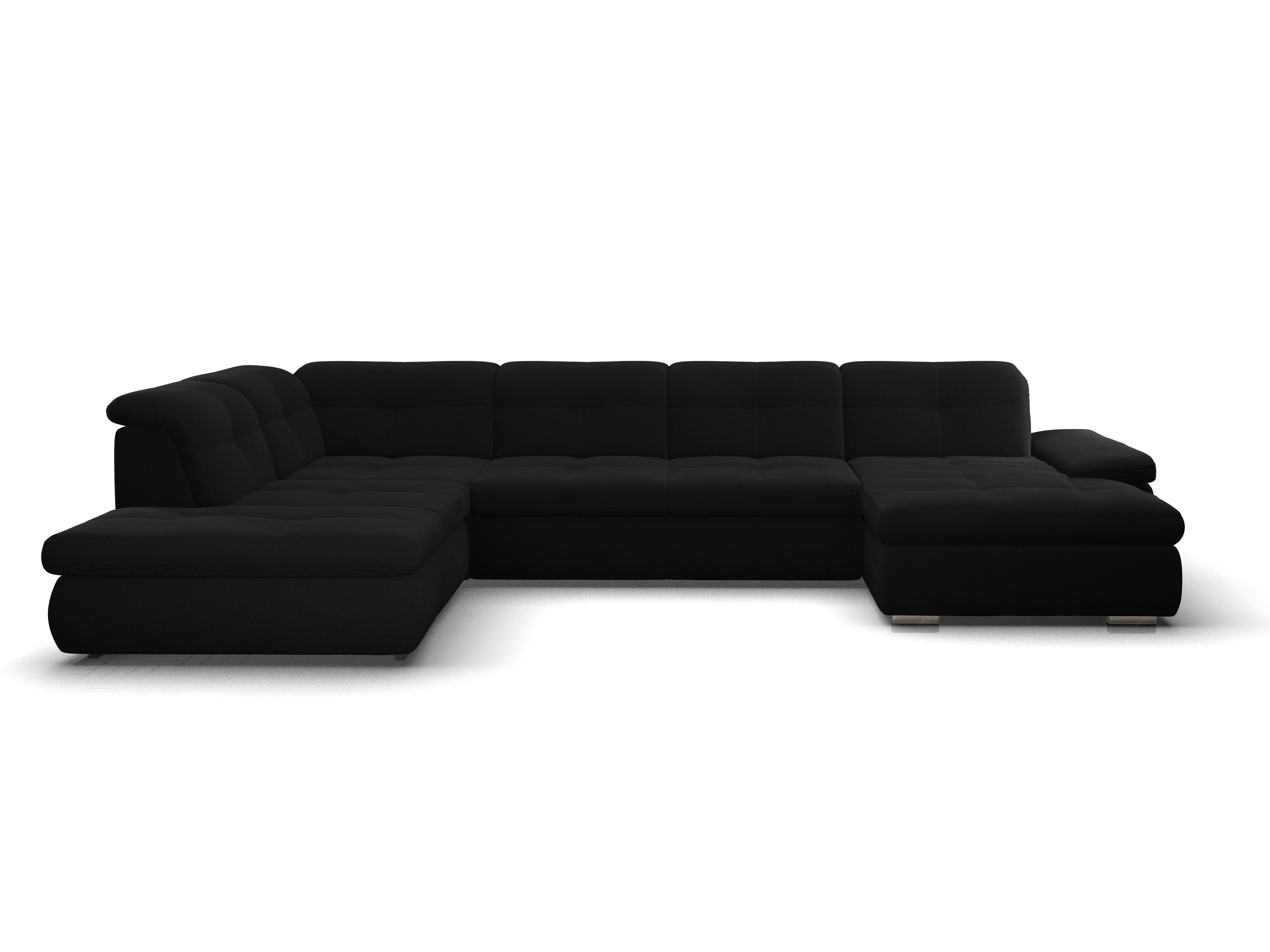 Ansicht des Produktes SC Smart 1001 Wohnlandschaft offen beidseitig in Stoff Schwarz