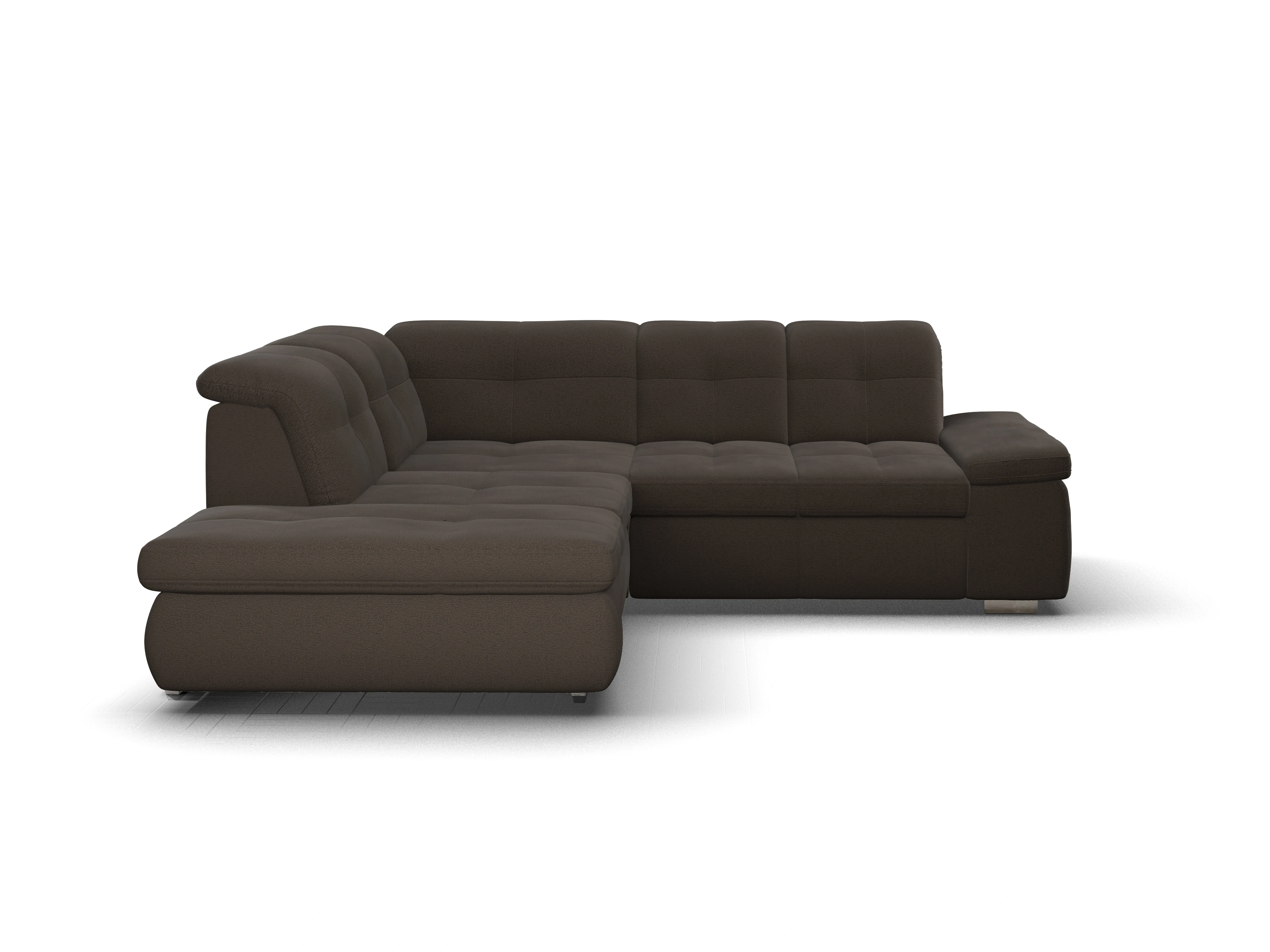 Ansicht des Produktes SC Smart 1001 Ecksofa links Abschluss offen in Stoff Braun