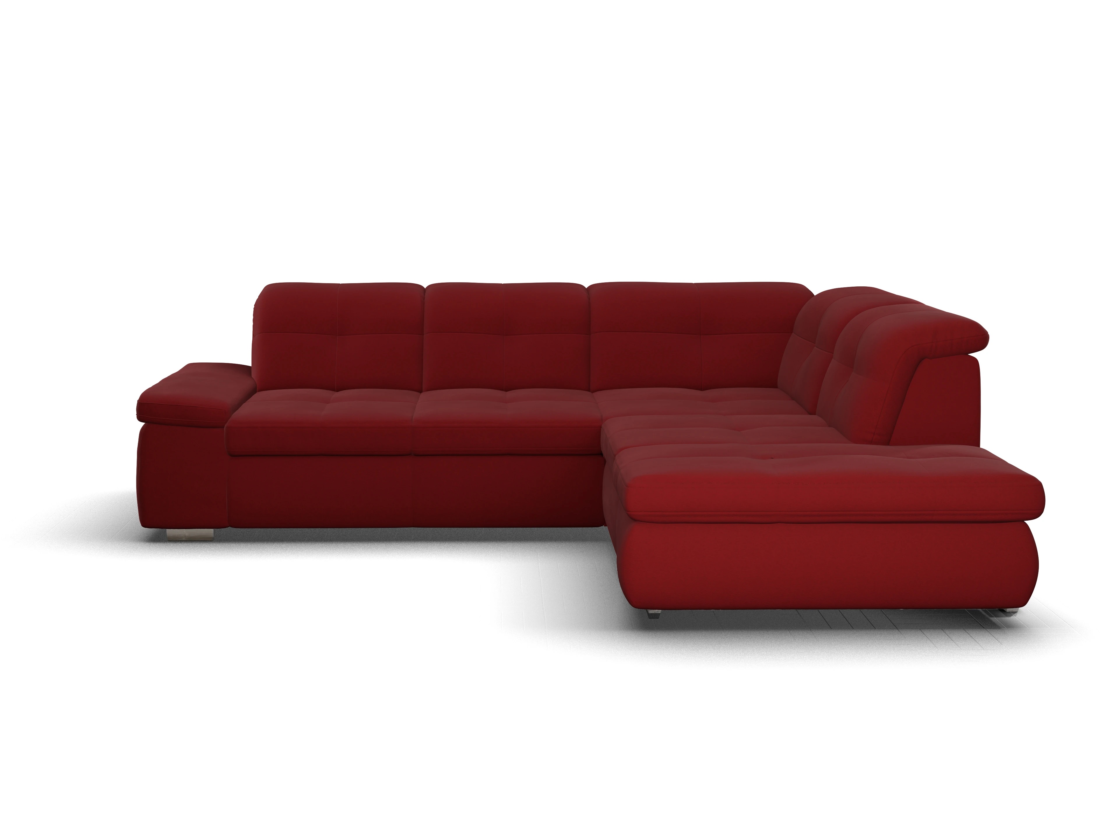 Ansicht des Produktes SC Smart 1001 Ecksofa rechts Abschluss offen in Stoff Rot