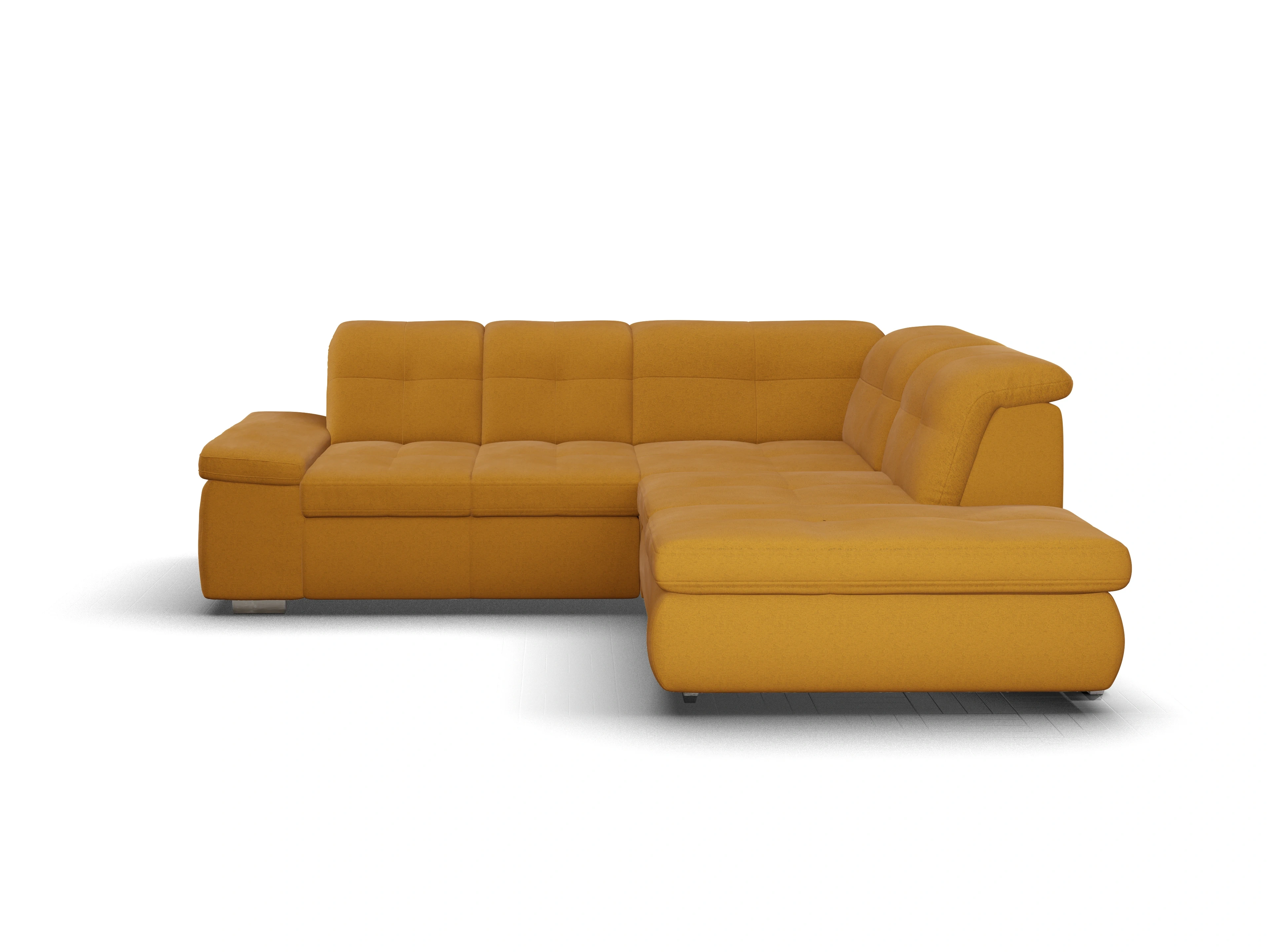 Ansicht des Produktes SC Smart 1001 Ecksofa rechts Abschluss offen in Stoff Gelb