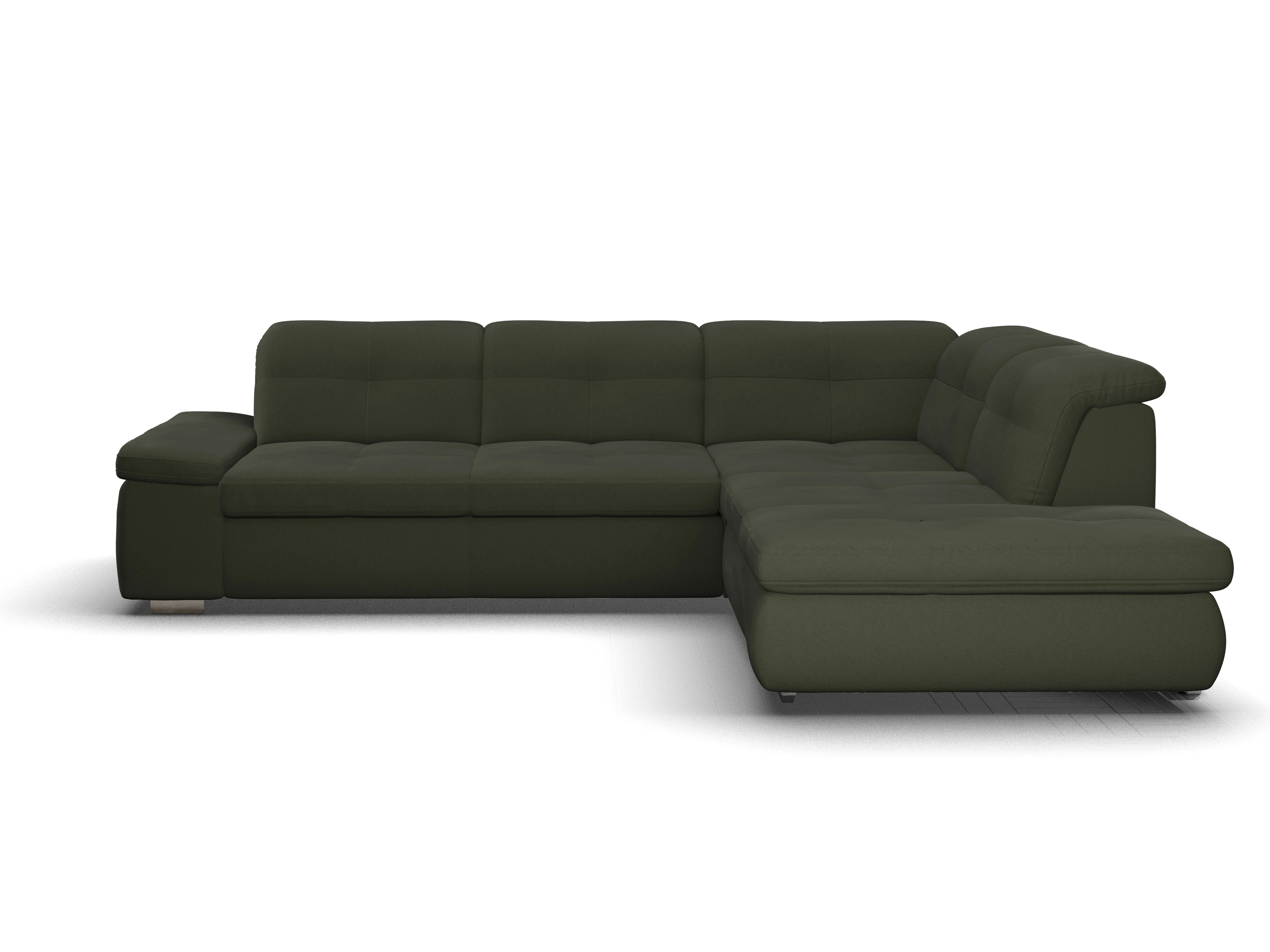 Ansicht des Produktes SC Smart 1001 Ecksofa rechts Abschluss offen in Stoff Grün