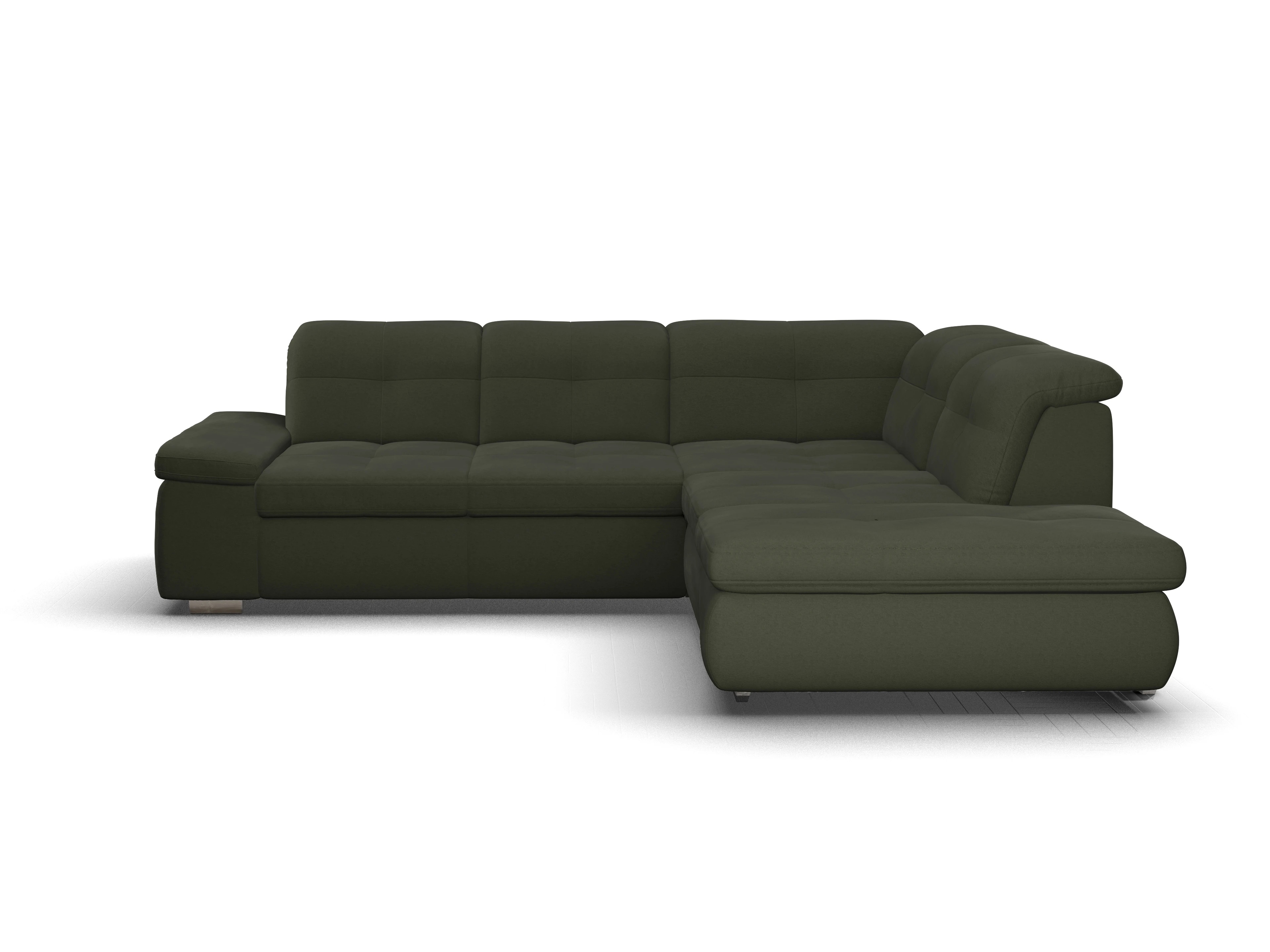 Ansicht des Produktes SC Smart 1001 Ecksofa rechts Abschluss offen in Stoff Grün