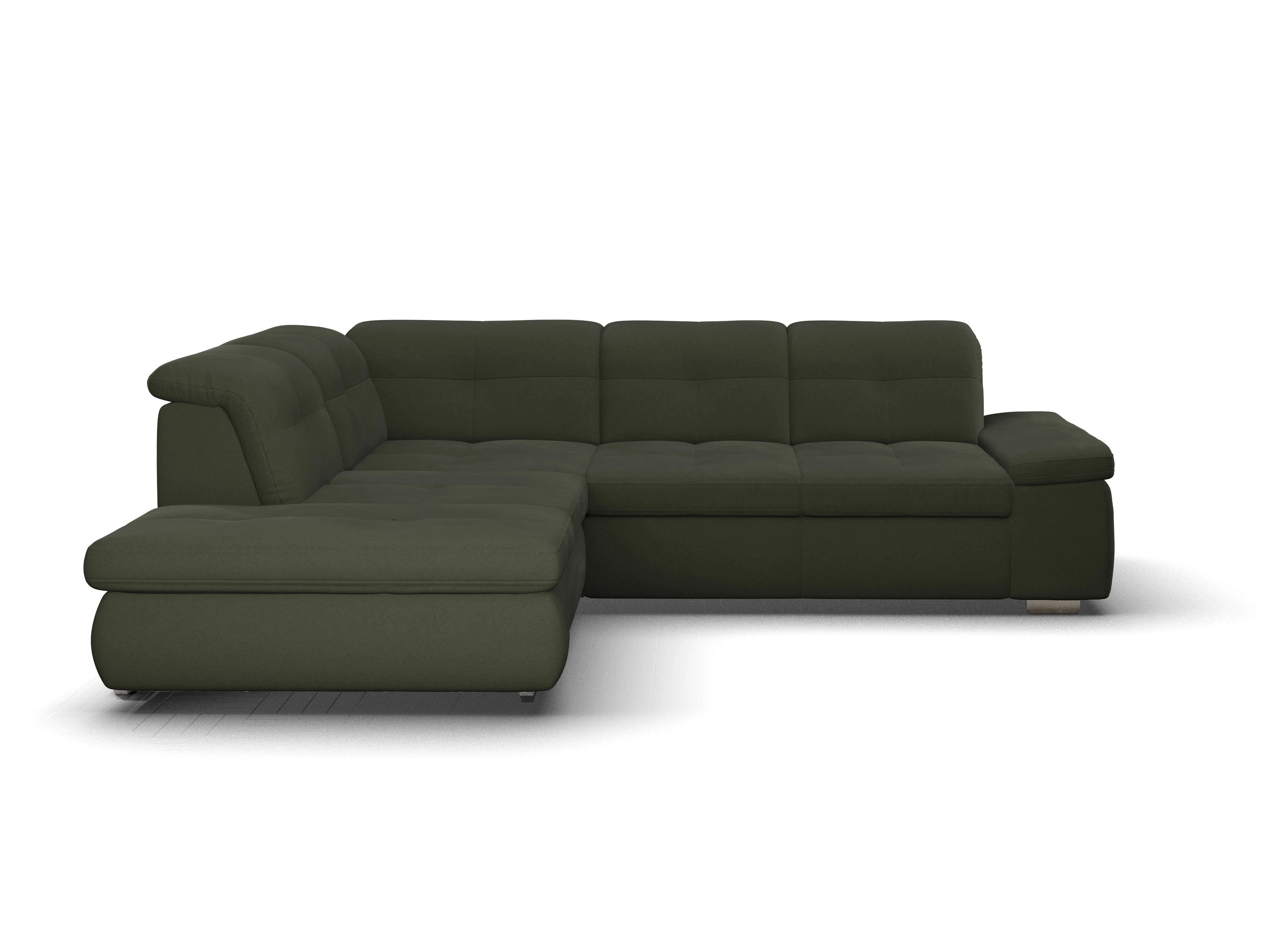 Ansicht des Produktes SC Smart 1001 Ecksofa links Abschluss offen in Stoff Grün