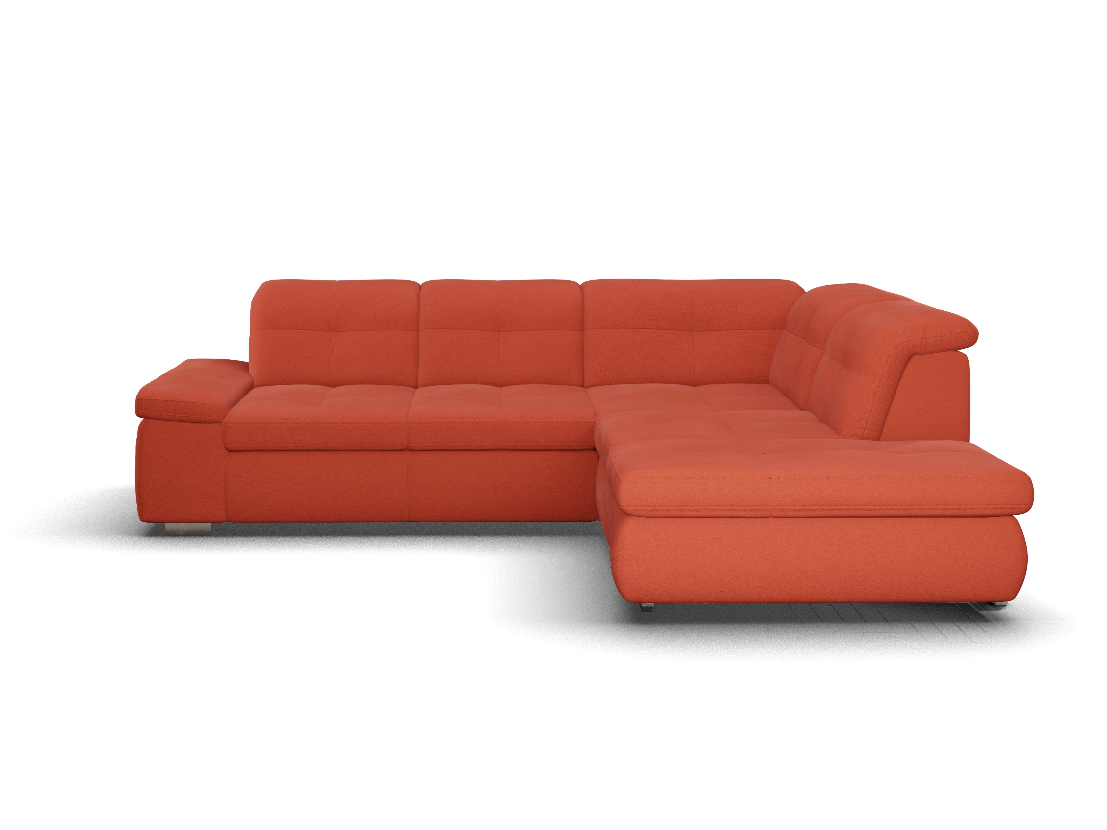 Ansicht des Produktes SC Smart 1001 Ecksofa rechts Abschluss offen in Stoff Orange