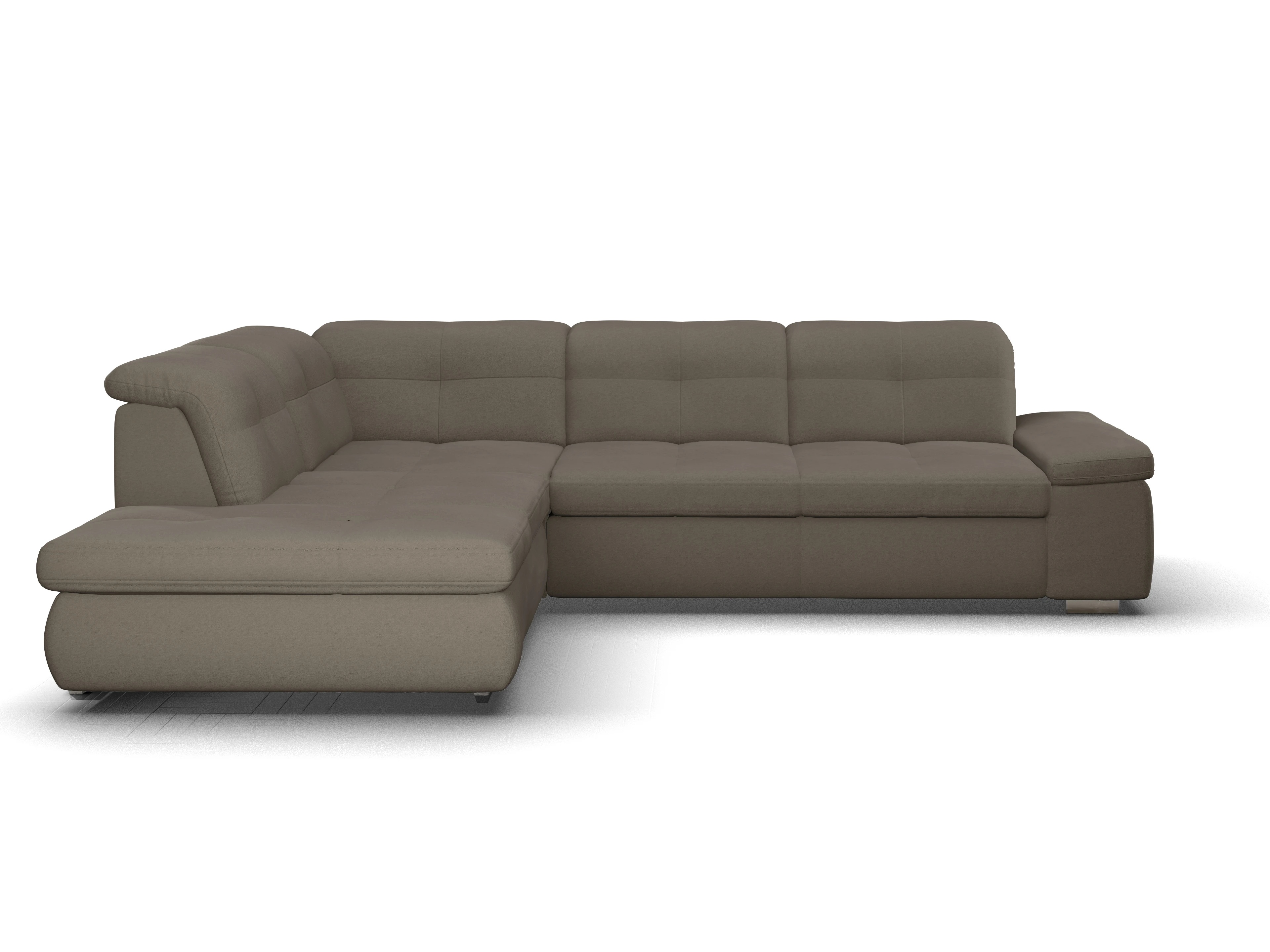 Ansicht des Produktes SC Smart 1001 Ecksofa links Abschluss offen in Stoff Grau