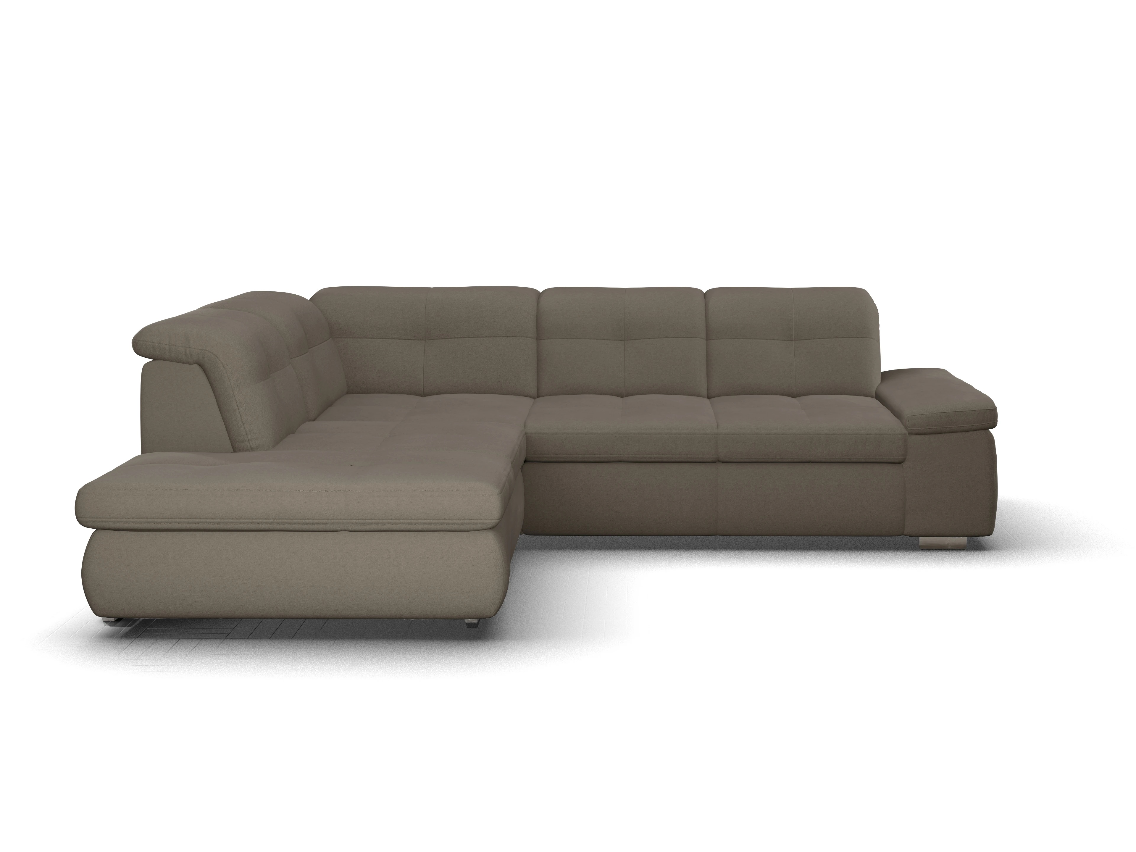 Ansicht des Produktes SC Smart 1001 Ecksofa links Abschluss offen in Stoff Grau