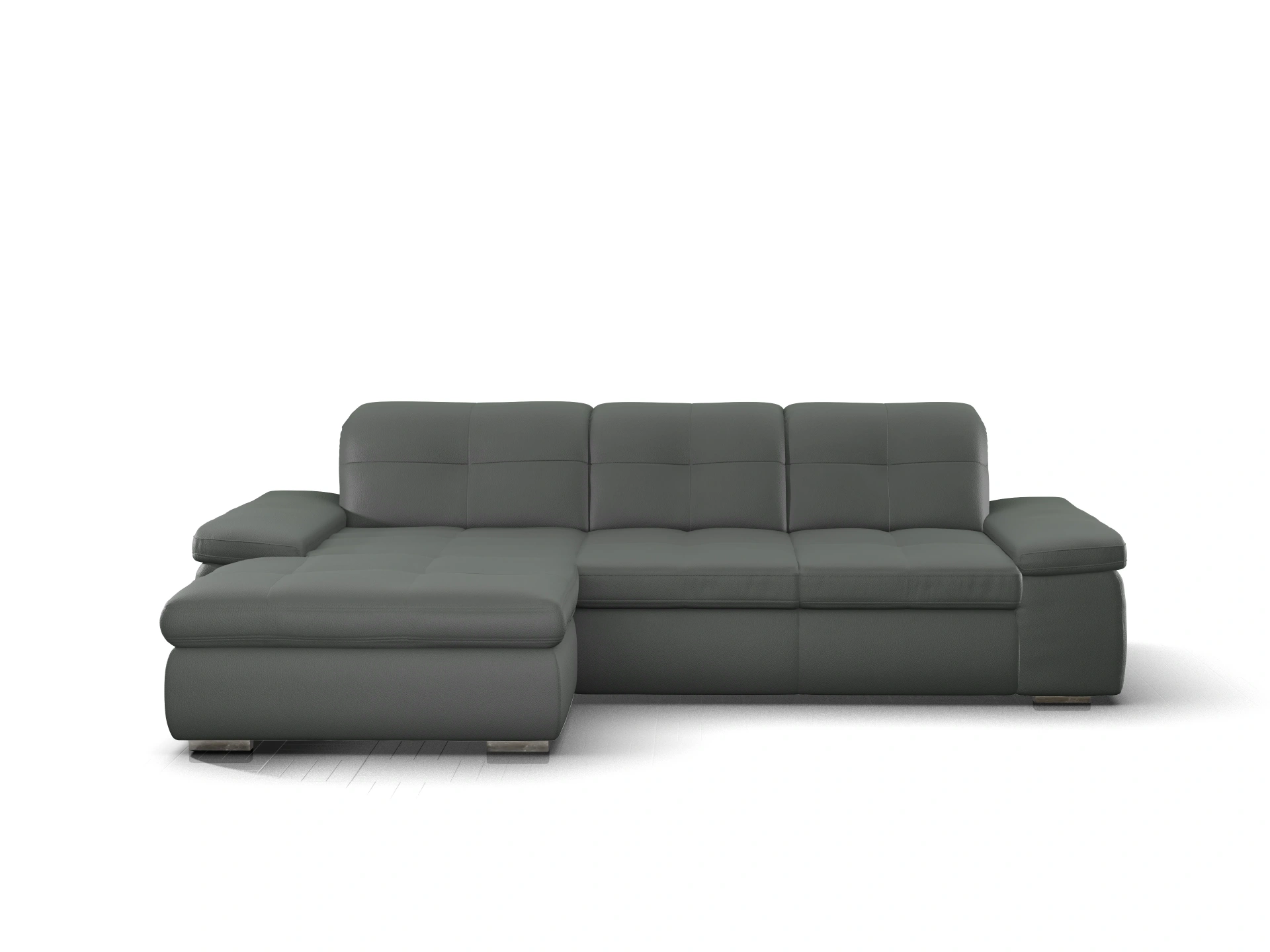 Ansicht des Produktes SC Smart 1001 Ecksofa links Abschluss offen in Stoff Grau