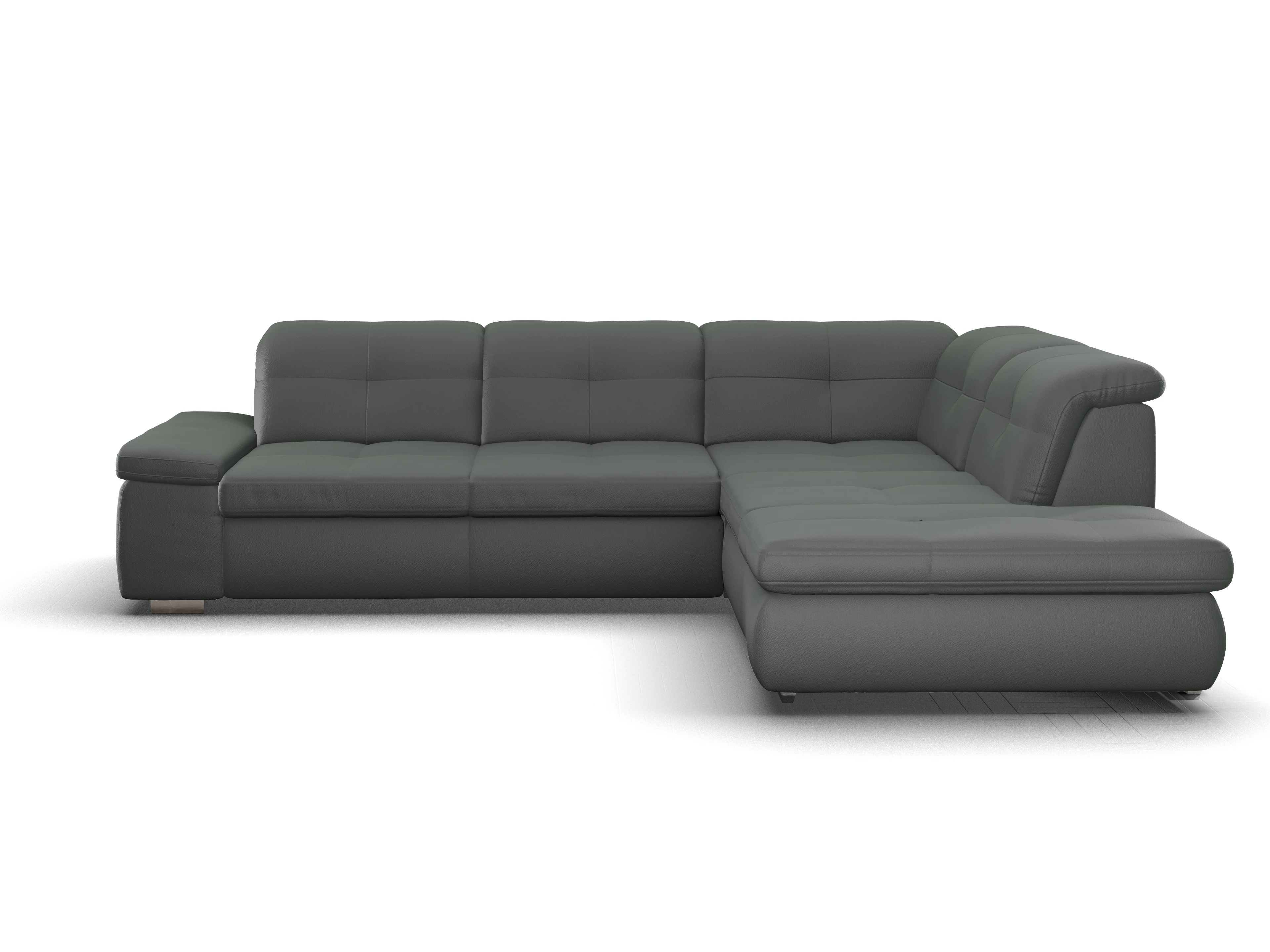Ansicht des Produktes SC Smart 1001 Ecksofa rechts Abschluss offen in Stoff Grau