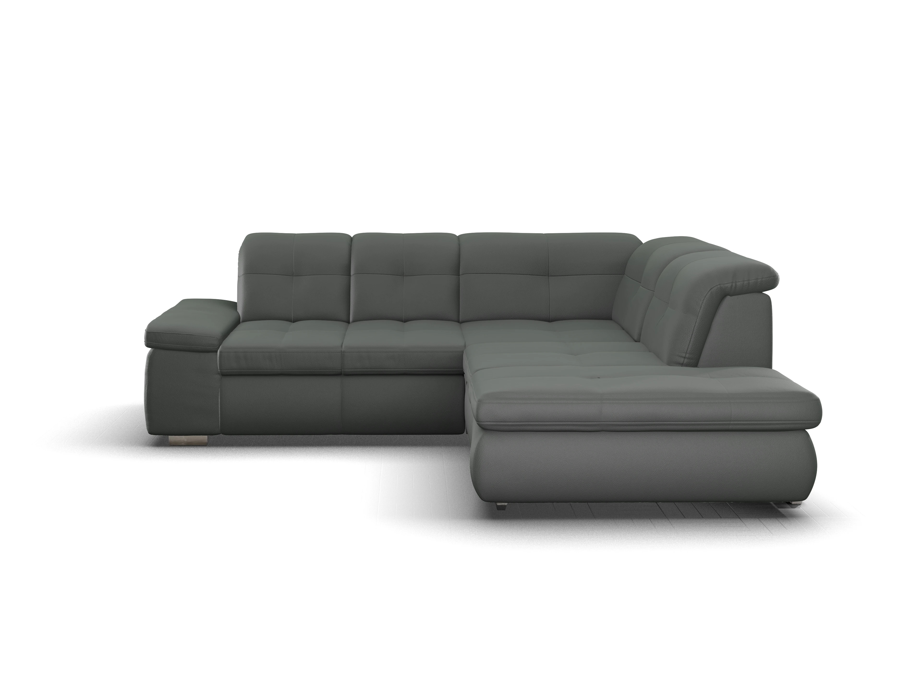 Ansicht des Produktes SC Smart 1001 Ecksofa rechts Abschluss offen in Stoff Grau