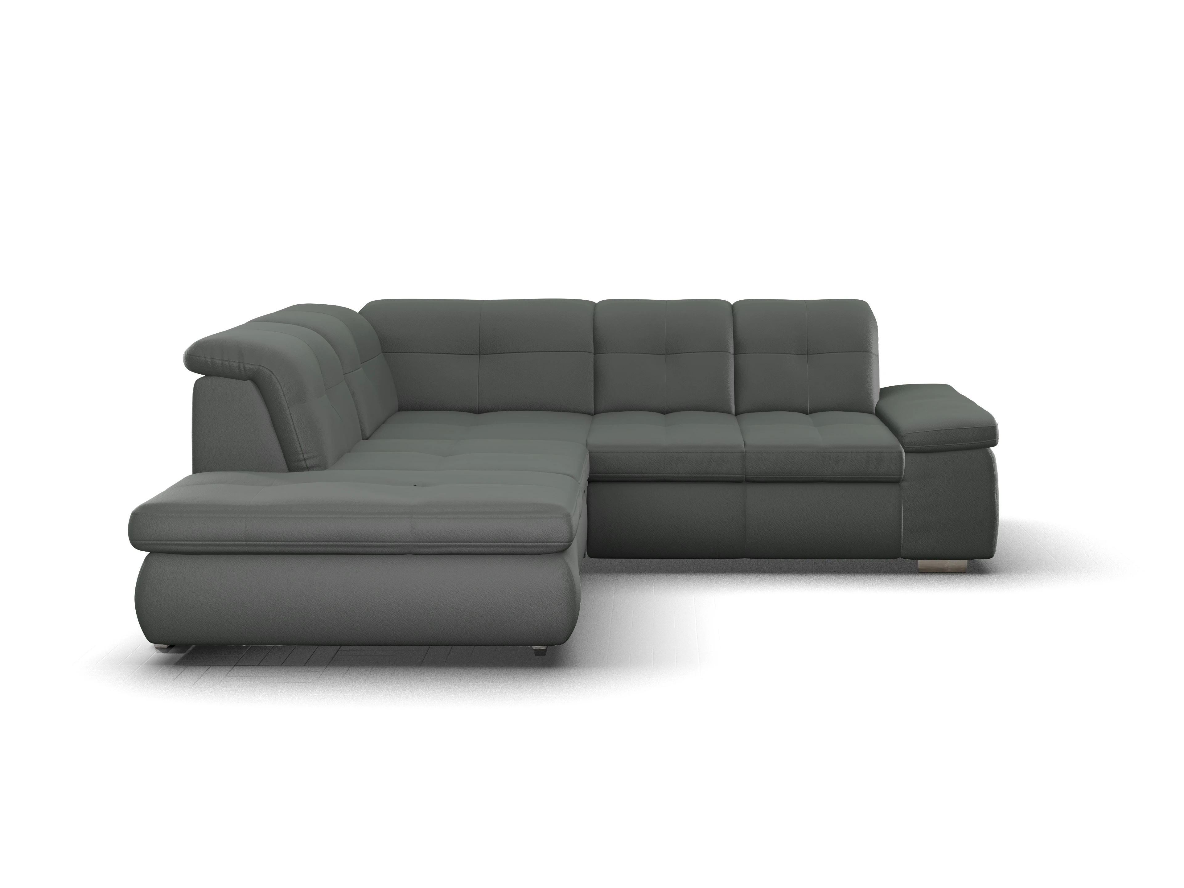 Ansicht des Produktes SC Smart 1001 Ecksofa links Abschluss offen in Stoff Grau