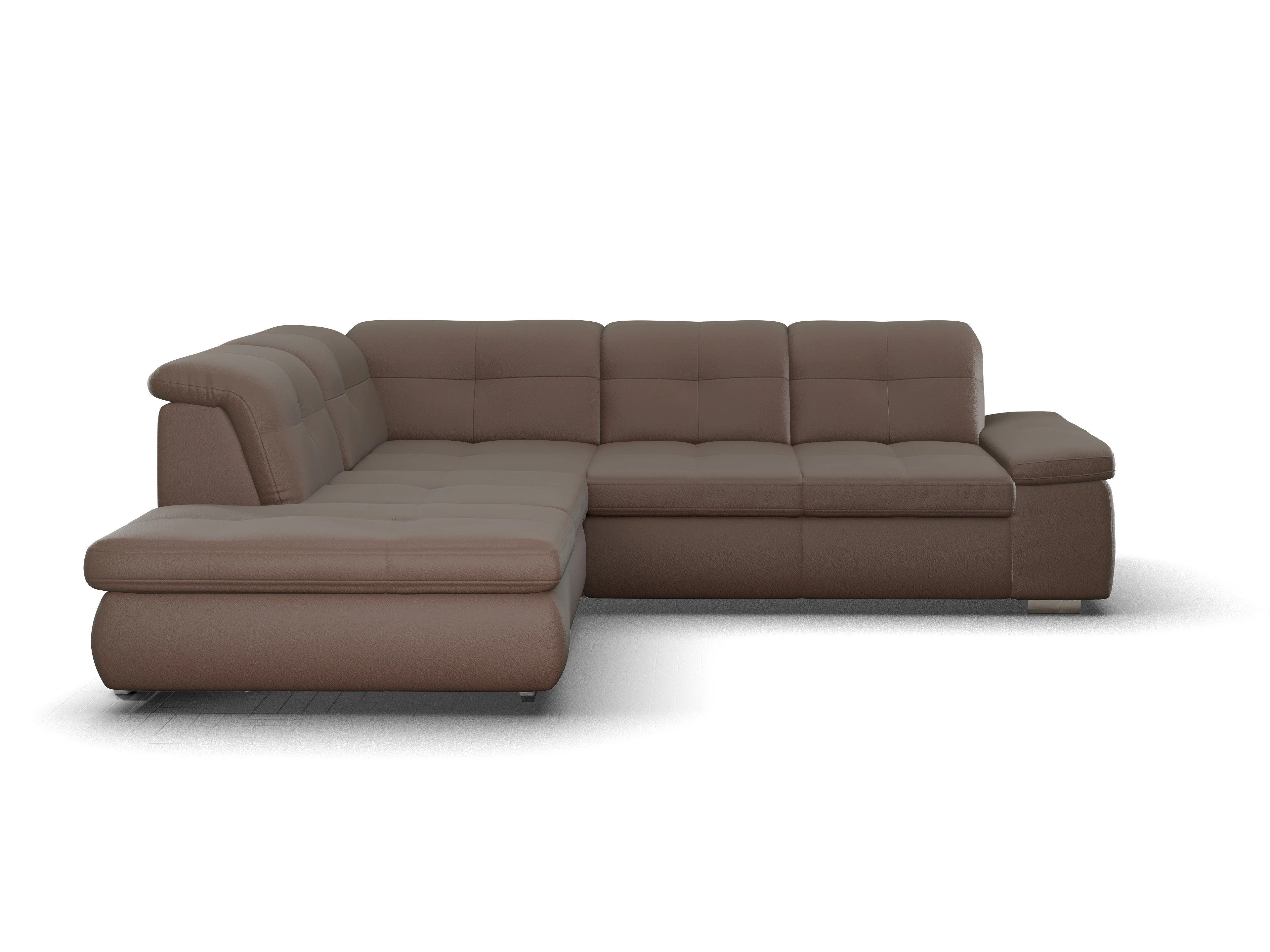 Ansicht des Produktes SC Smart 1001 Ecksofa links Abschluss offen in Stoff Braun