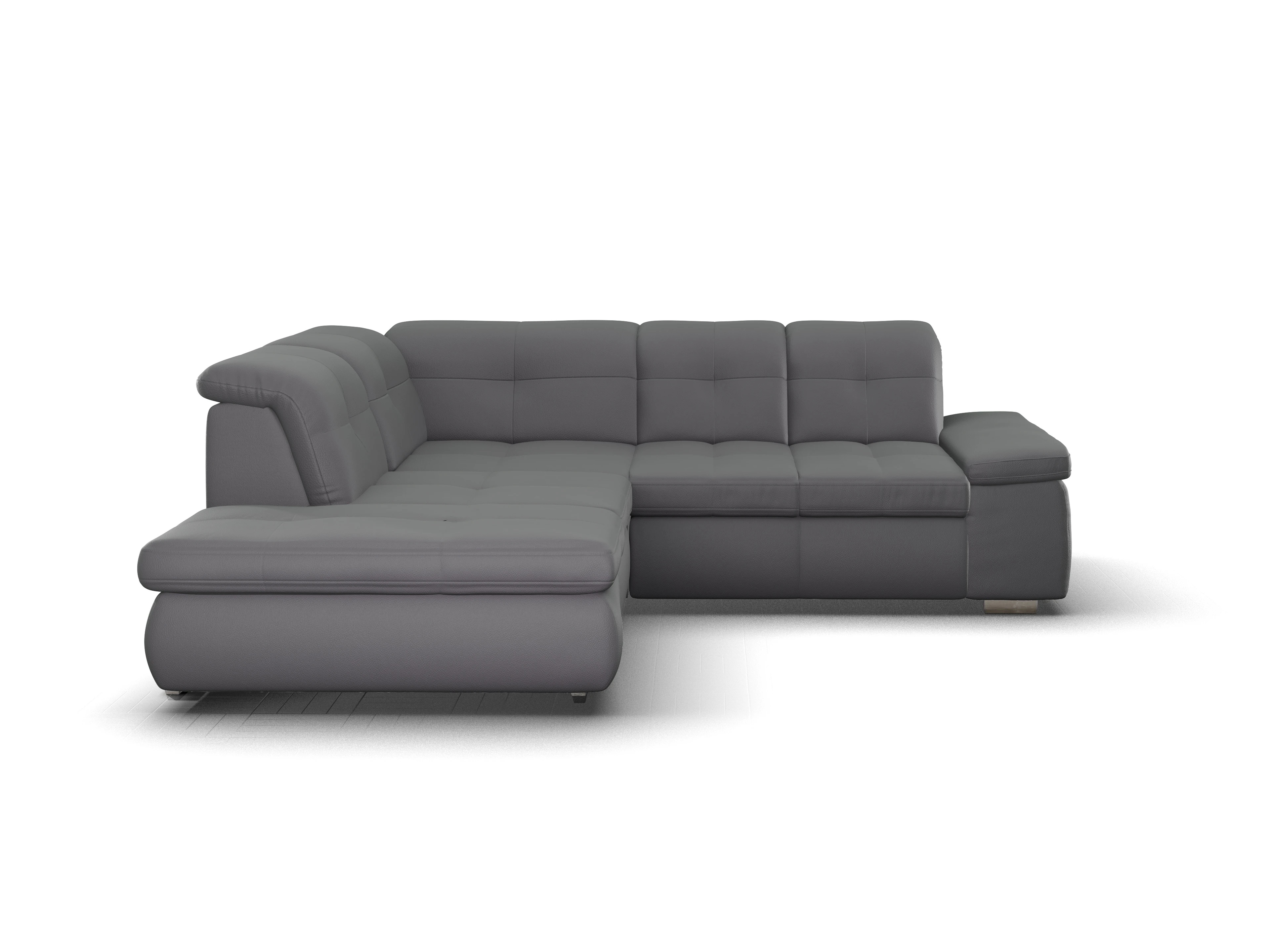 Ansicht des Produktes SC Smart 1001 Ecksofa links Abschluss offen in Stoff Grau