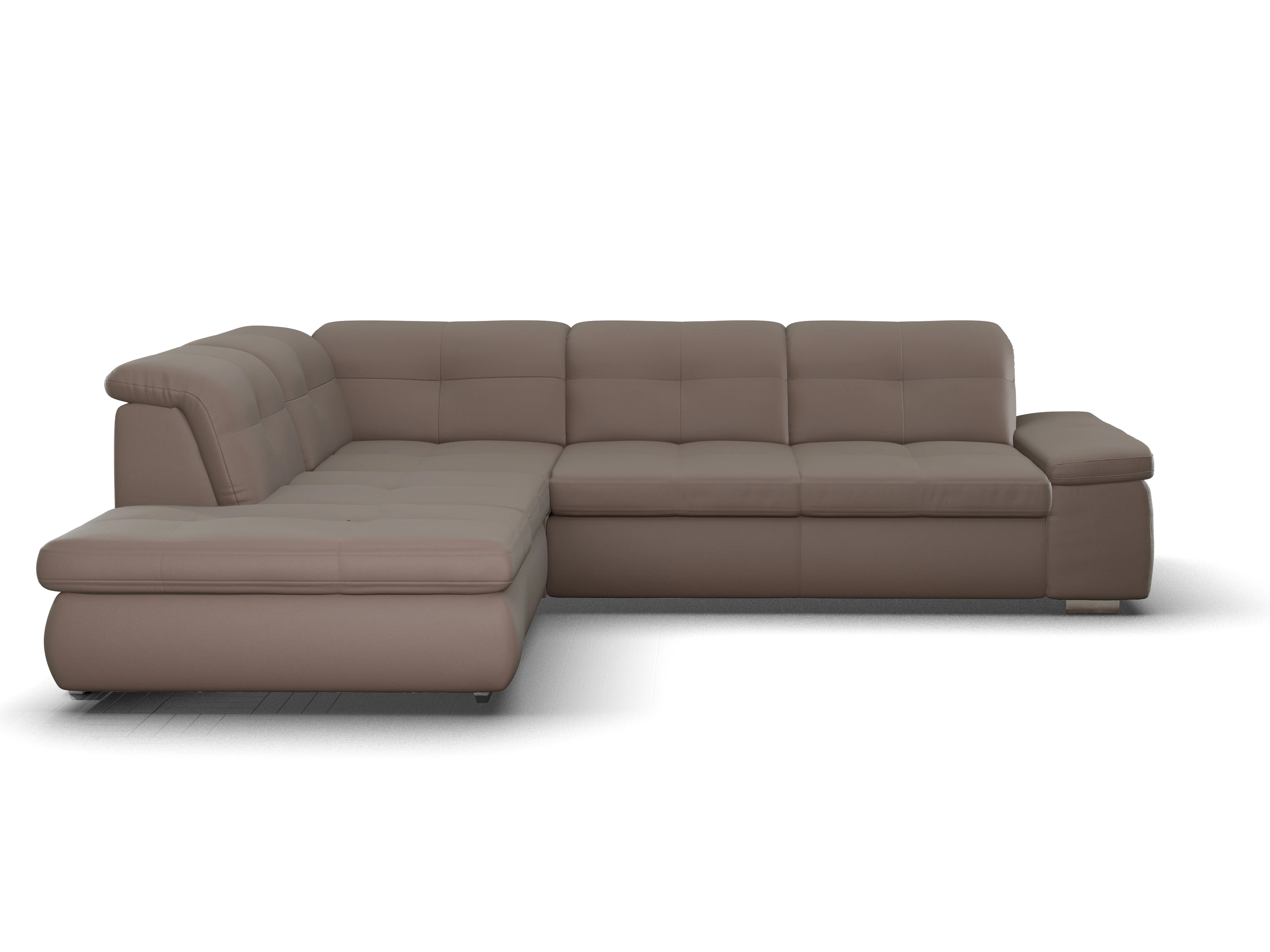 Ansicht des Produktes SC Smart 1001 Ecksofa links Abschluss offen in Stoff Braun