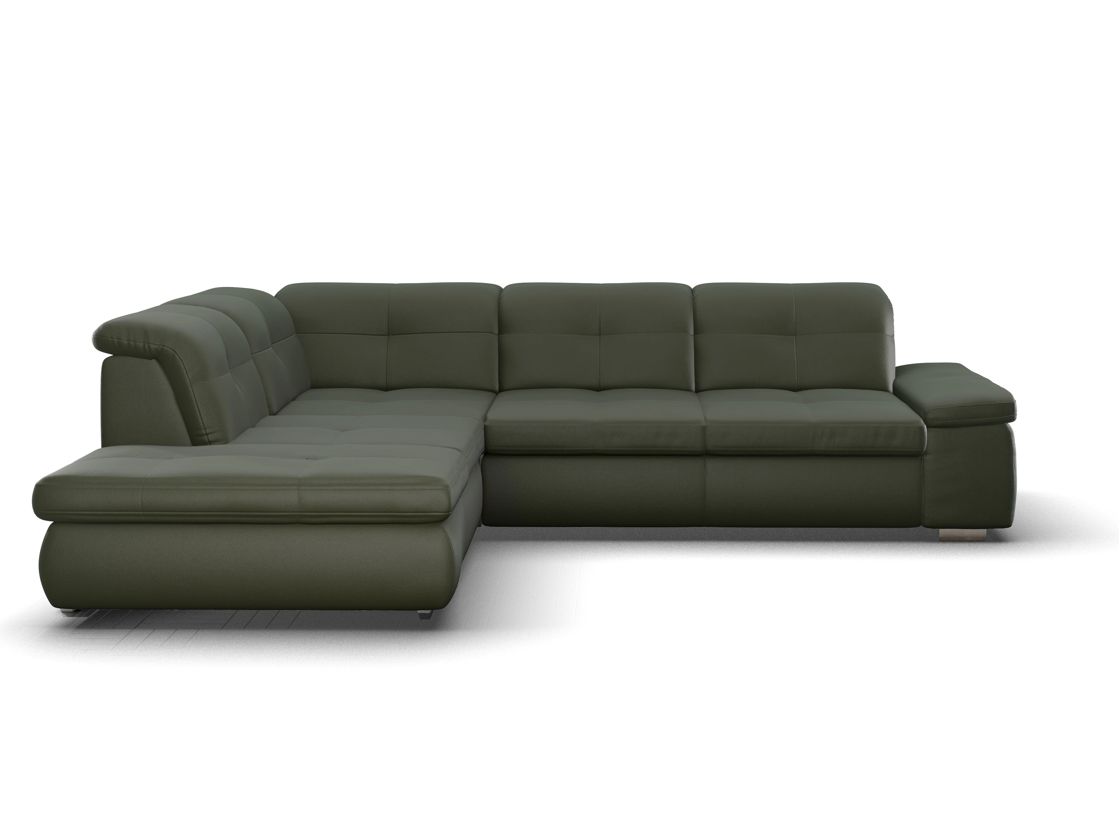 Sitz Concept smart 1001 Ecksofa 1,5Aho SE Large L Ansicht des Produktes SC Smart 1001 Ecksofa links Abschluss offen in Stoff Grün