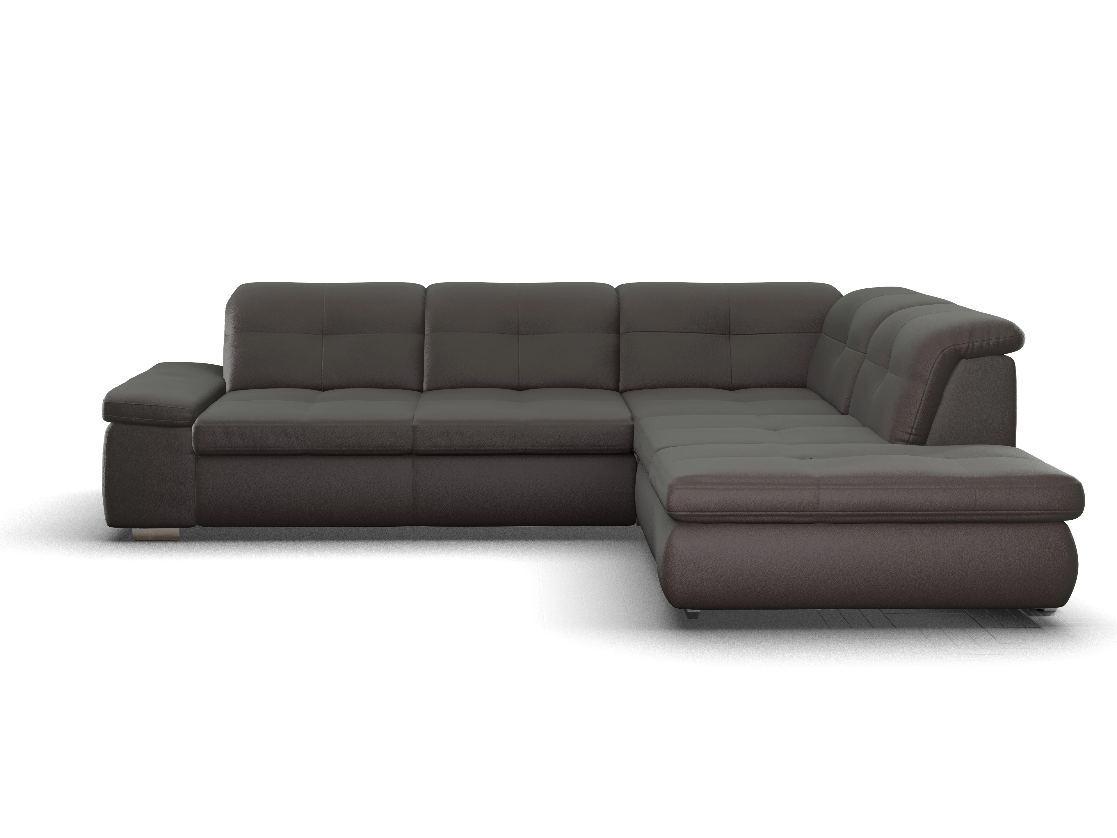 Ansicht des Produktes SC Smart 1001 Ecksofa rechts Abschluss offen in Stoff Braun
