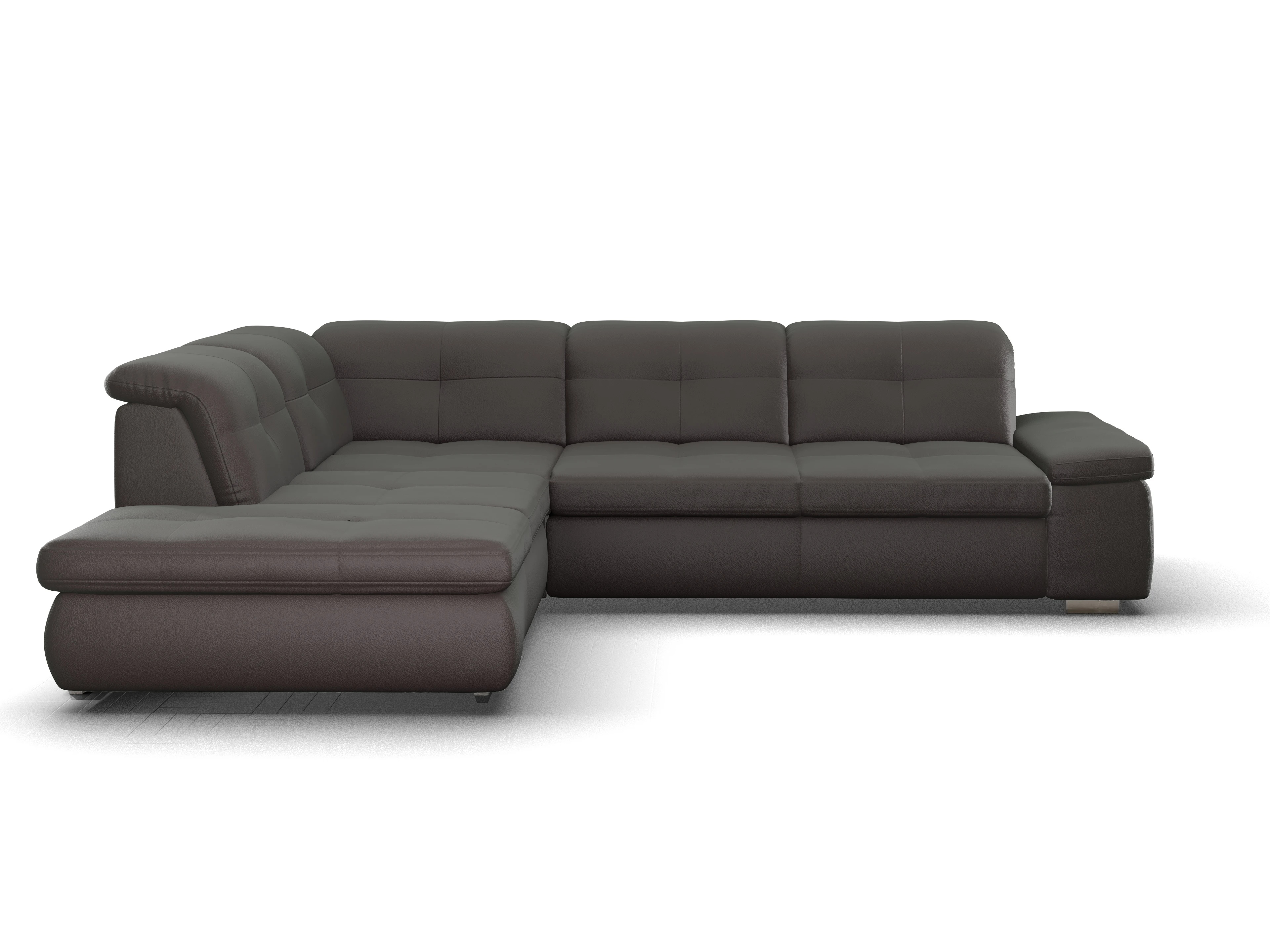Ansicht des Produktes SC Smart 1001 Ecksofa links Abschluss offen in Stoff Braun