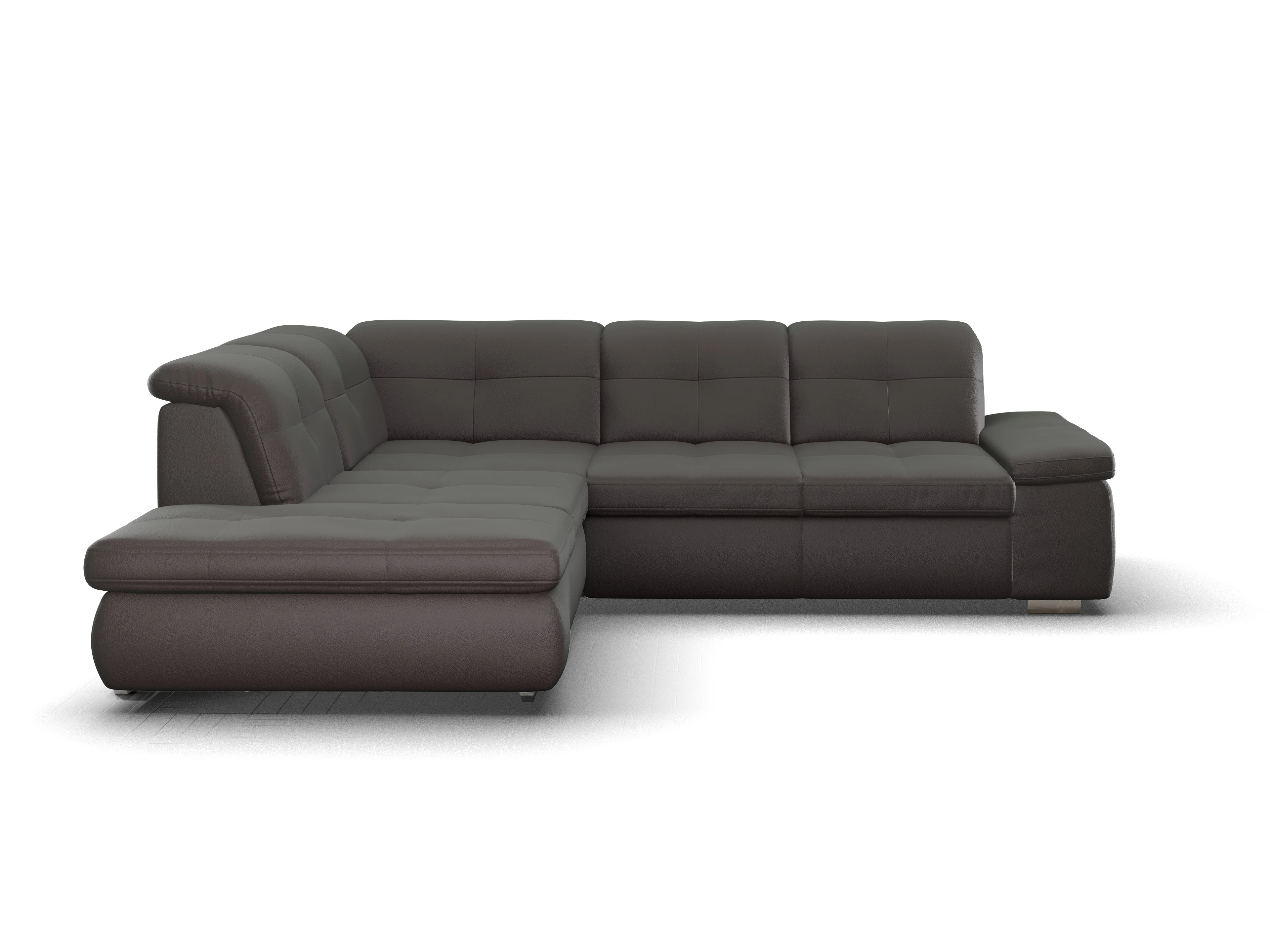 Ansicht des Produktes SC Smart 1001 Ecksofa links Abschluss offen in Stoff Braun