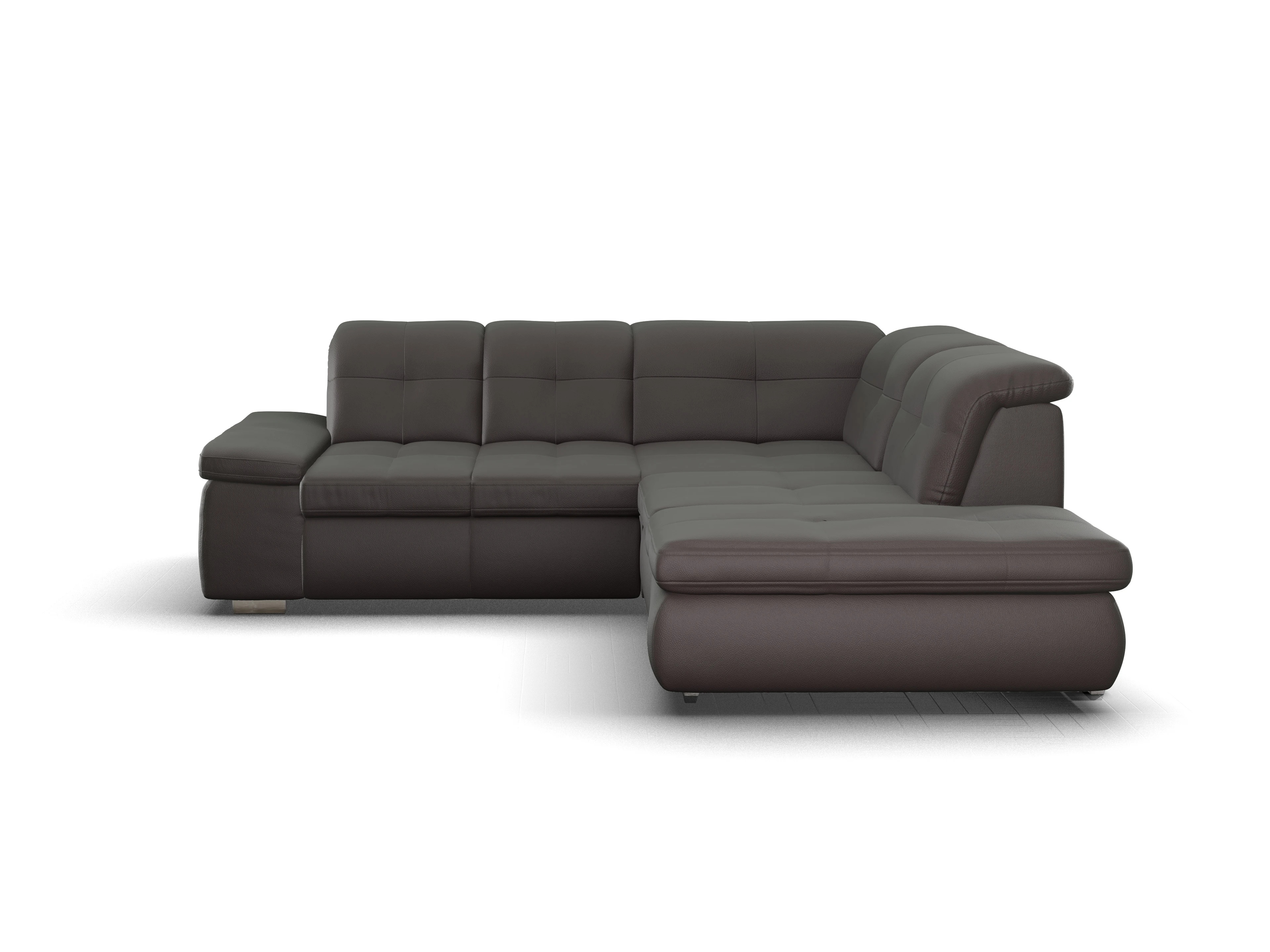 Ansicht des Produktes SC Smart 1001 Ecksofa rechts Abschluss offen in Stoff Braun