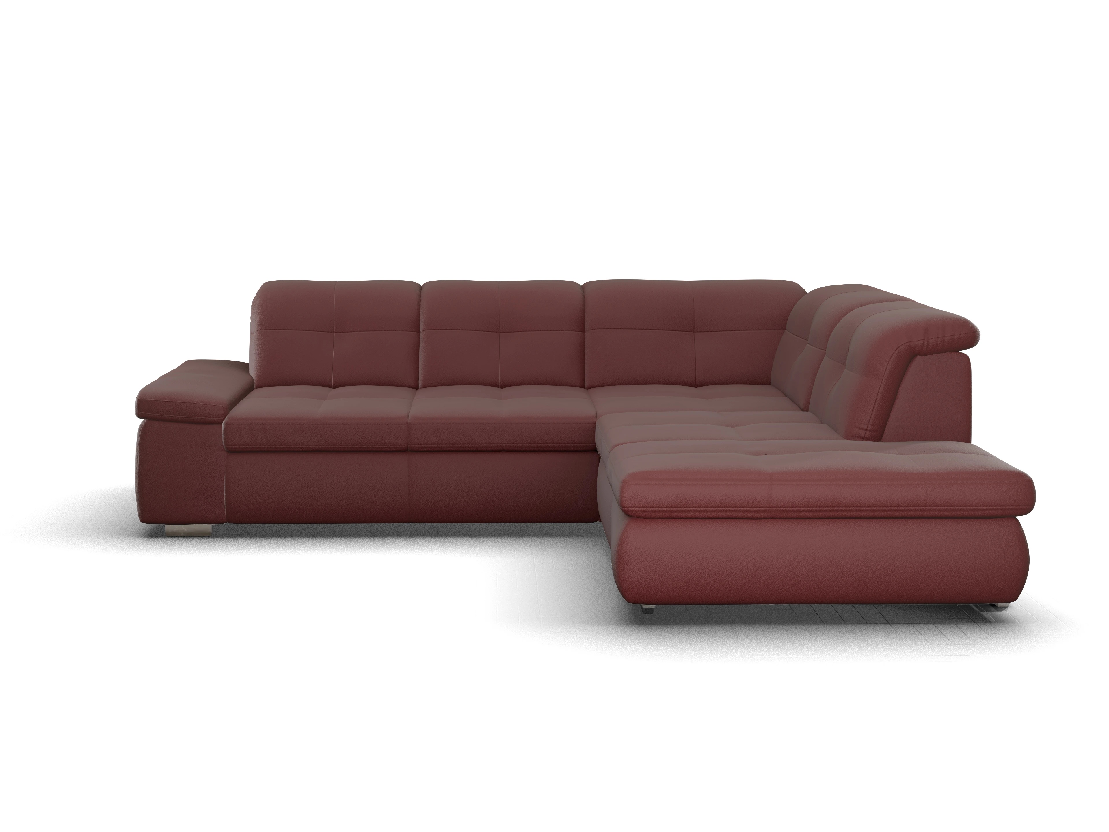 Ansicht des Produktes SC Smart 1001 Ecksofa rechts Abschluss offen in Stoff Rot